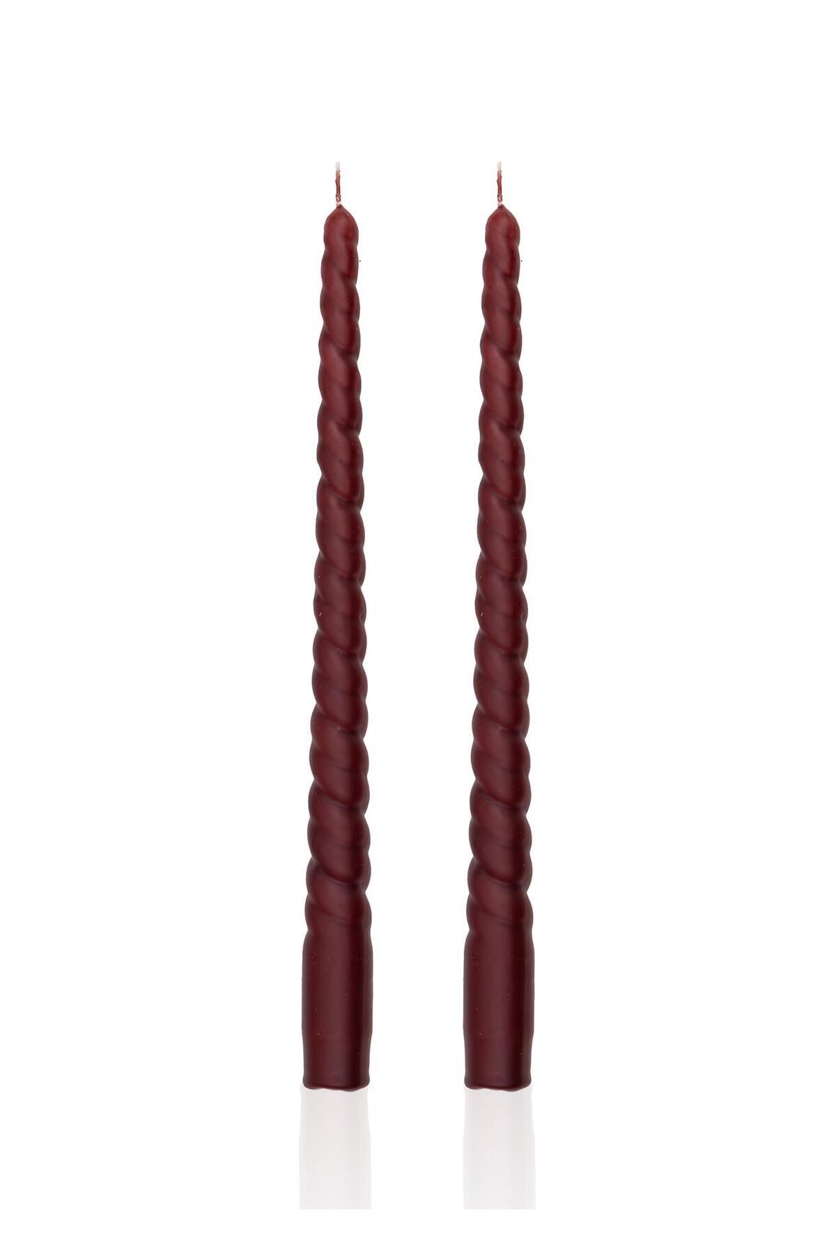 Elioure Bordo Burgu Şamdan Mumu 2'li Set, 29 cm şıklık ve şükran ile buluşuyor