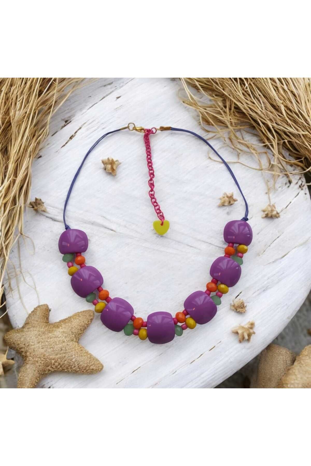 MandalinHome SUMMER TASARIM POPART RENKLİ CHOKER KOLYE