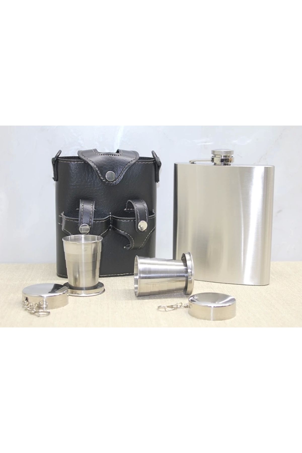 shop Deri Kılıflı Matara Seti Alk3931