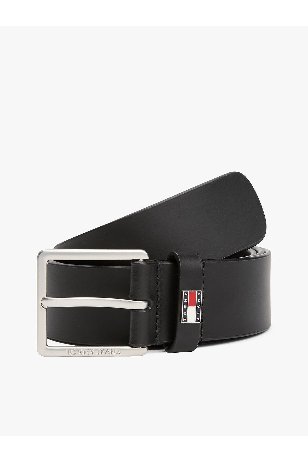 Tommy Hilfiger Logo Plaque Leather Belt