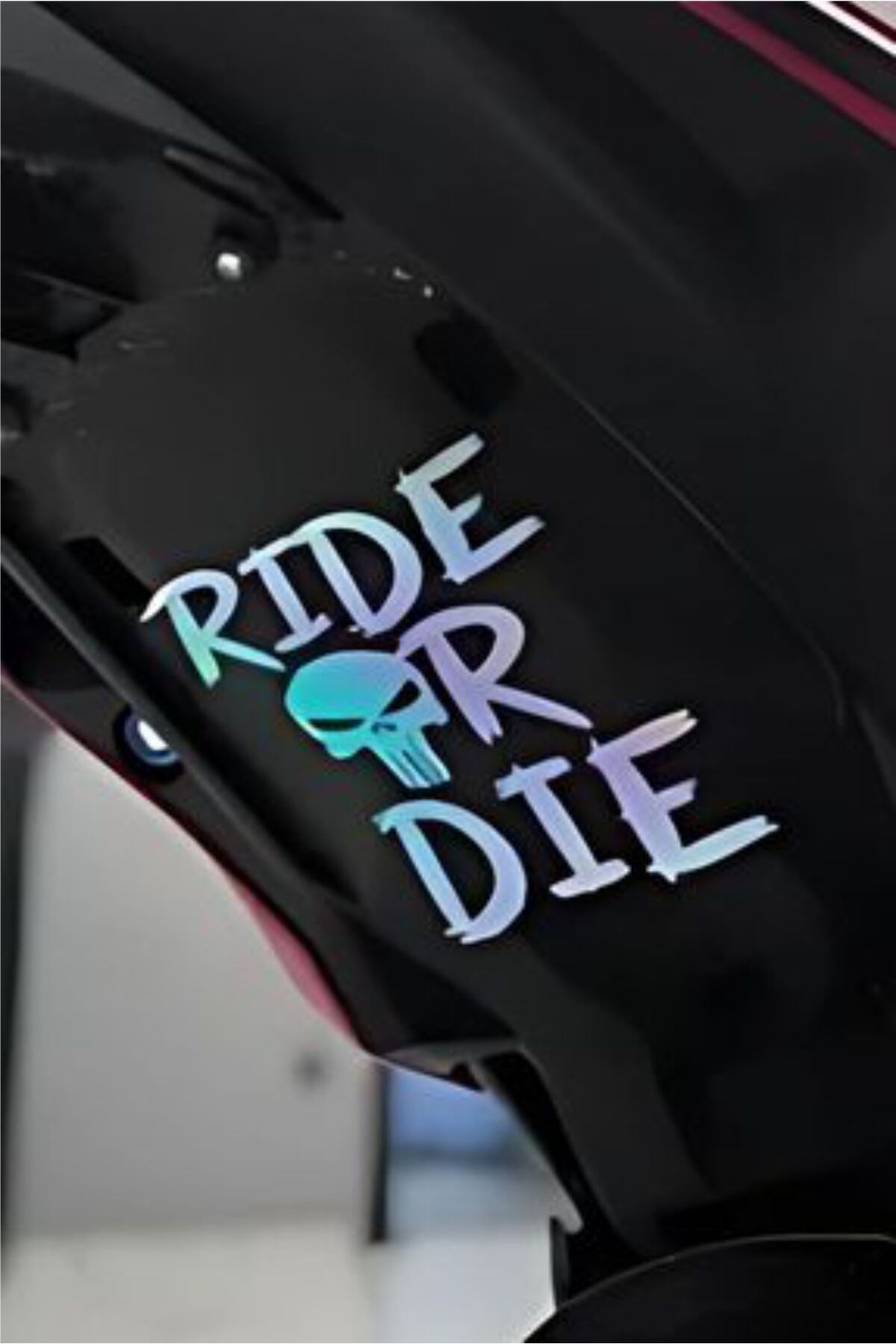 hediyenebak Ride or Die Punisher Araç, Araba, Oto, Motorsiklet, Kask, Laptop, Cam Sticker 15x19 cm