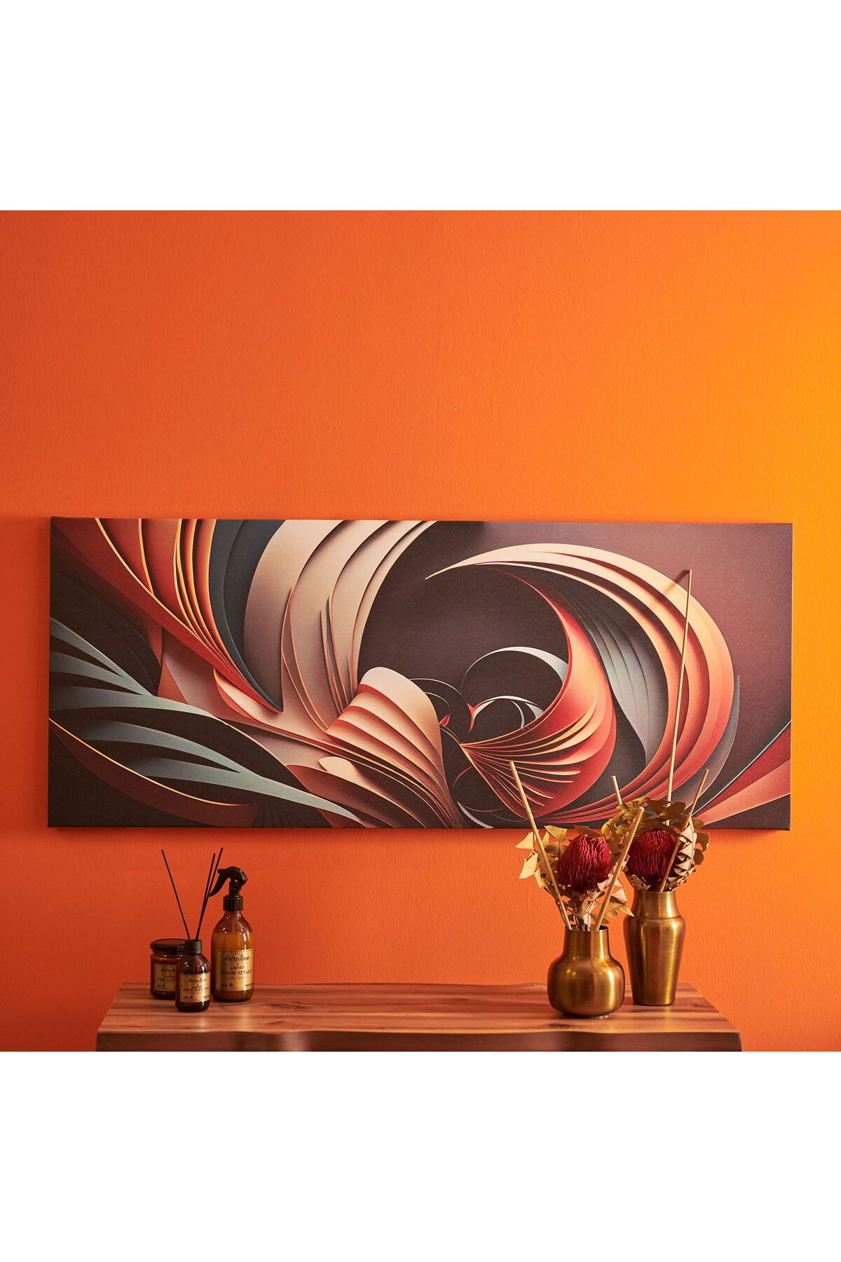 ASPARTAM Modern Lines Kanvas Tablo - Renkli - 50x120 cm