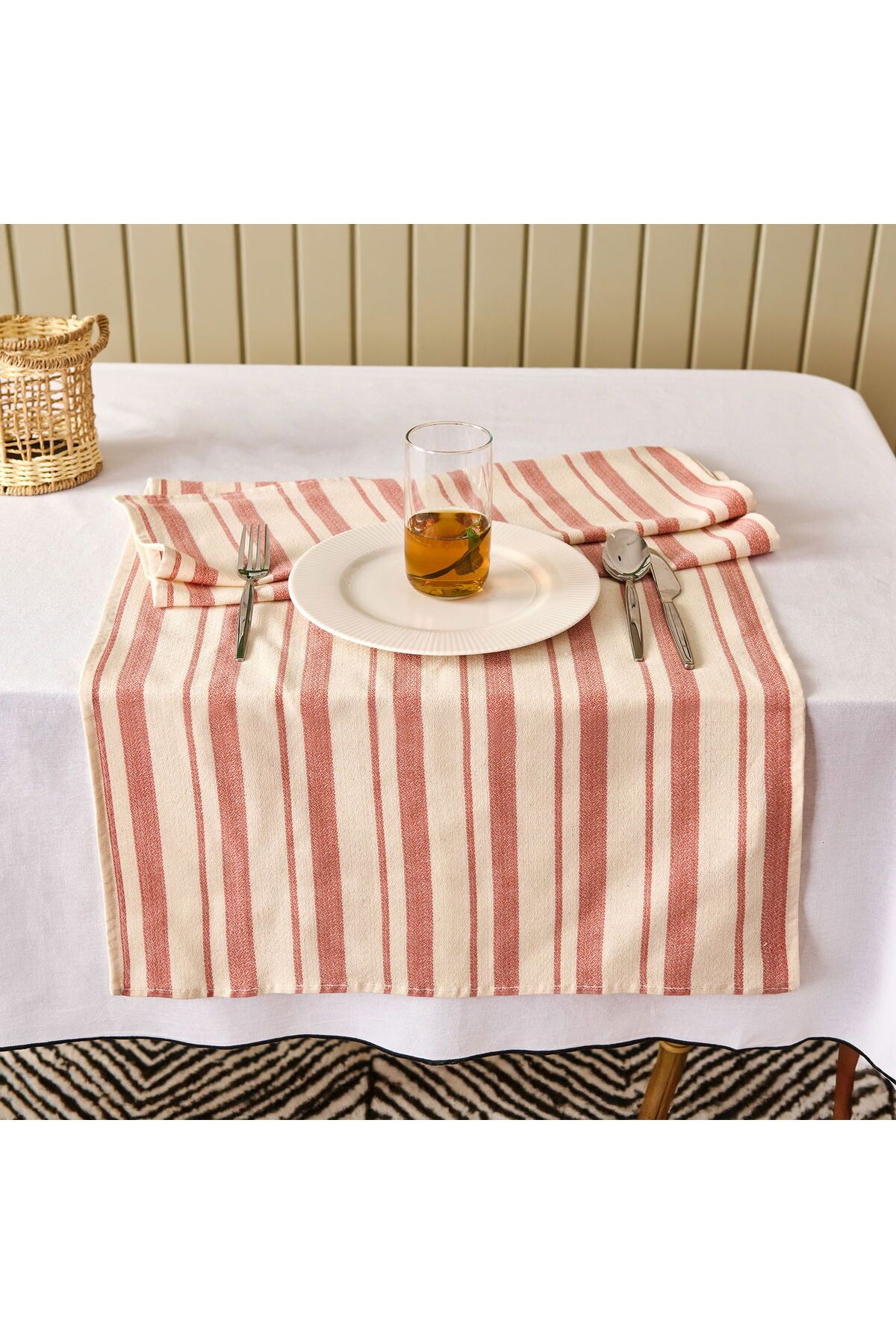ASPARTAM Soft Alno Runner - Ekru / Kiremit - 50x140 cm