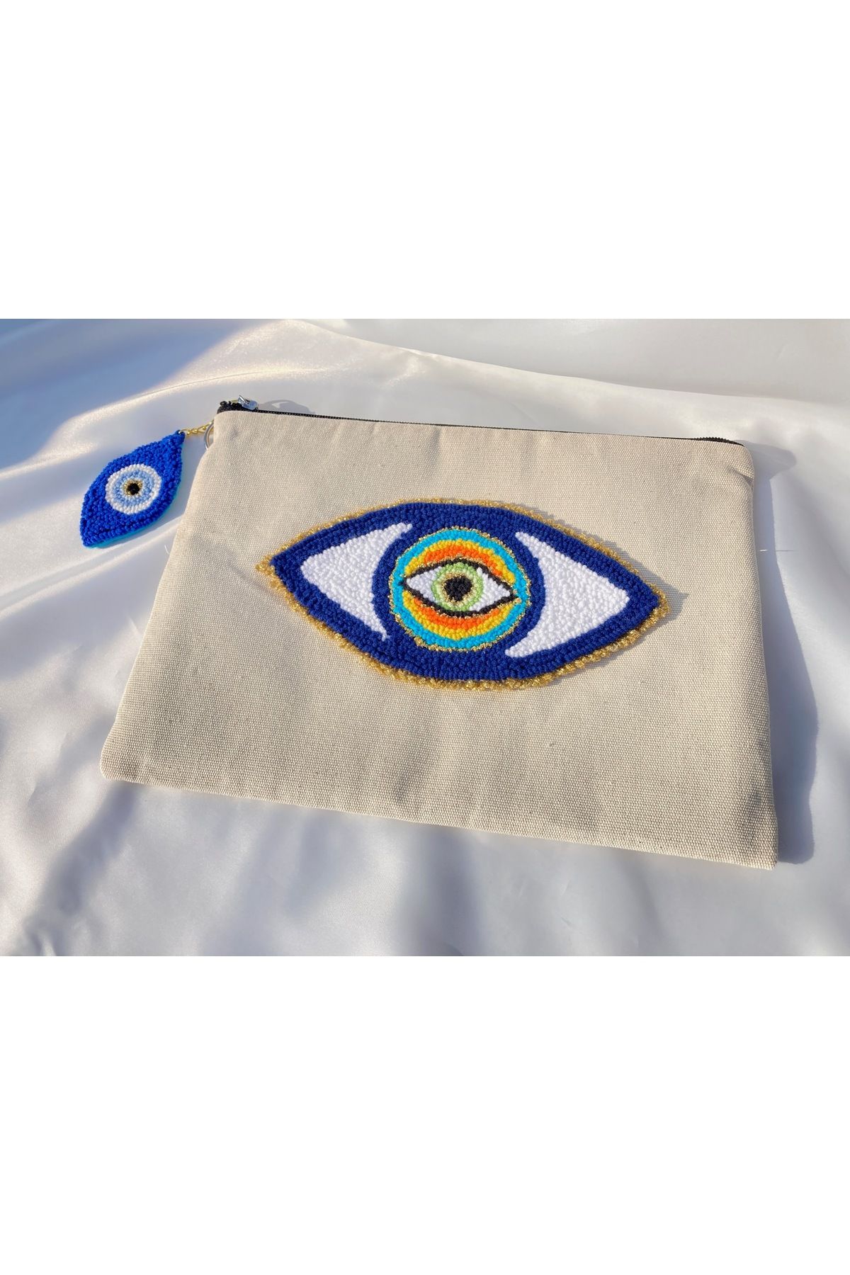 Home punch nakışı clutch çanta