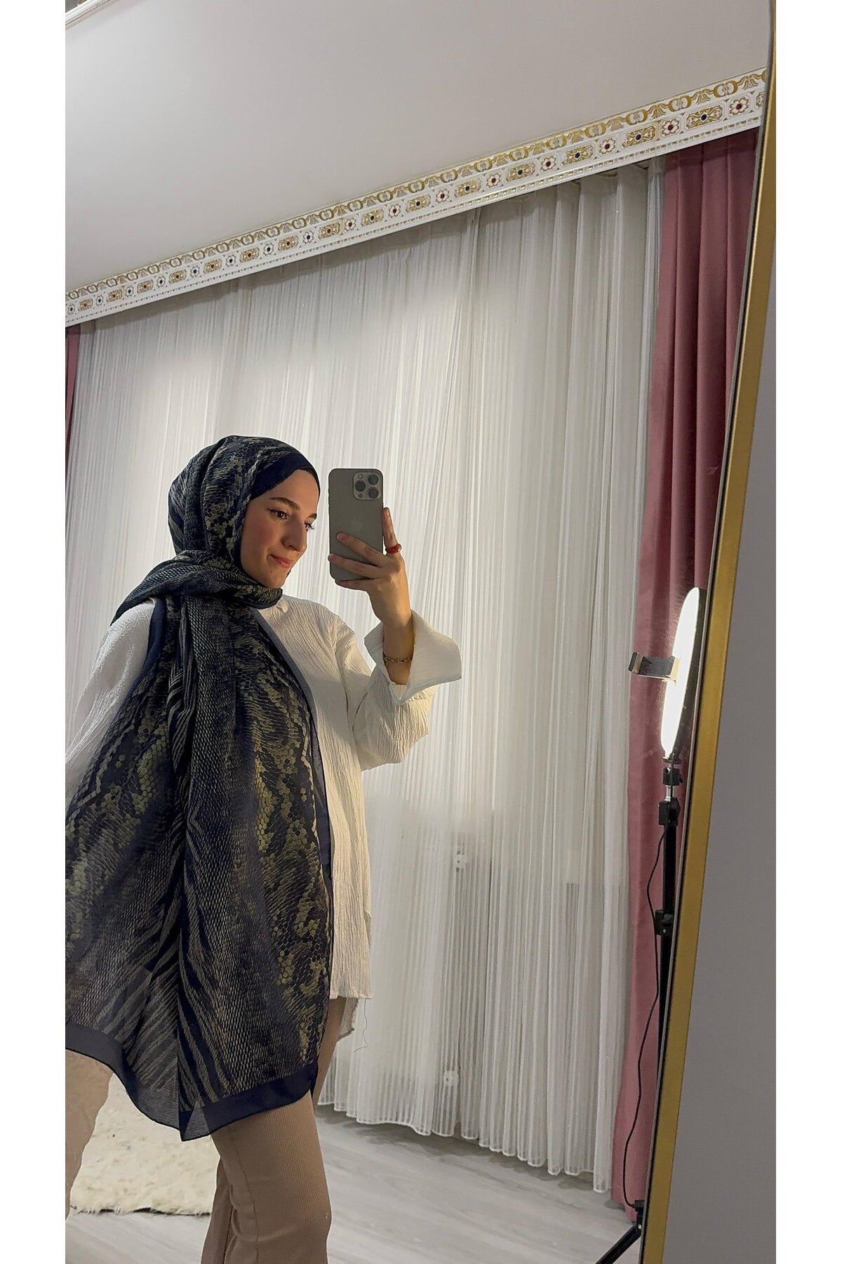 YALENA SCARF Soft Pamuk Şal-Pul Desen