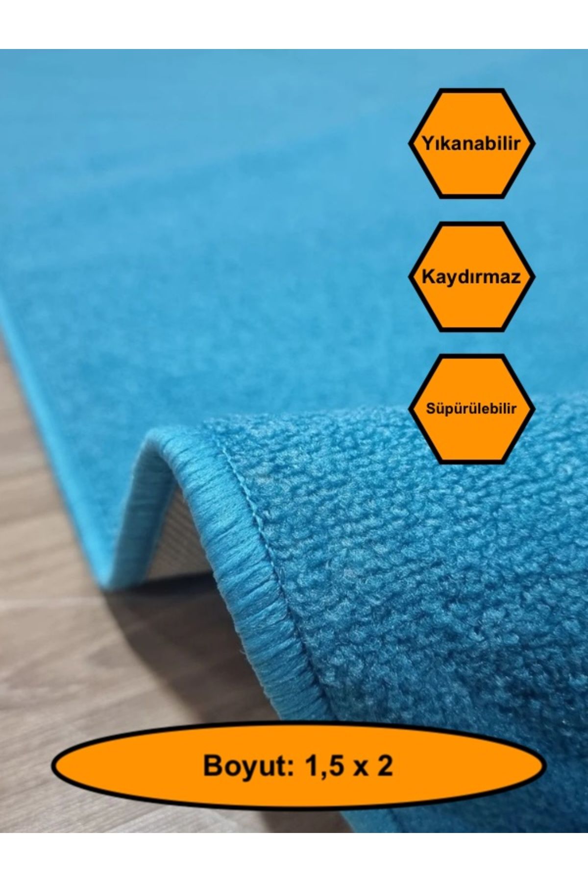 Resim MRT PLASTİK DESENSİZ KAYDIRMAZ YOLLUK KİLİM HALI 1,5x2 metre 