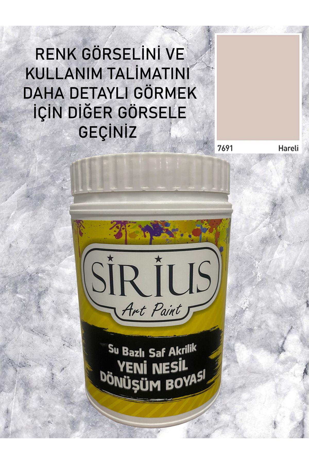 SİRİUS Mobilya, Ahşap, Fayans Çoklu Yüzey Yenileme Boyası 1LT