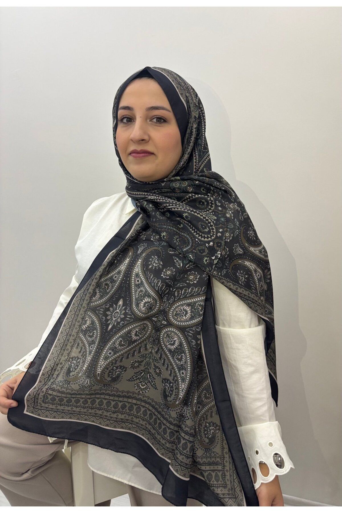 YALENA SCARF Soft Pamuk Şal-Tuva Desen