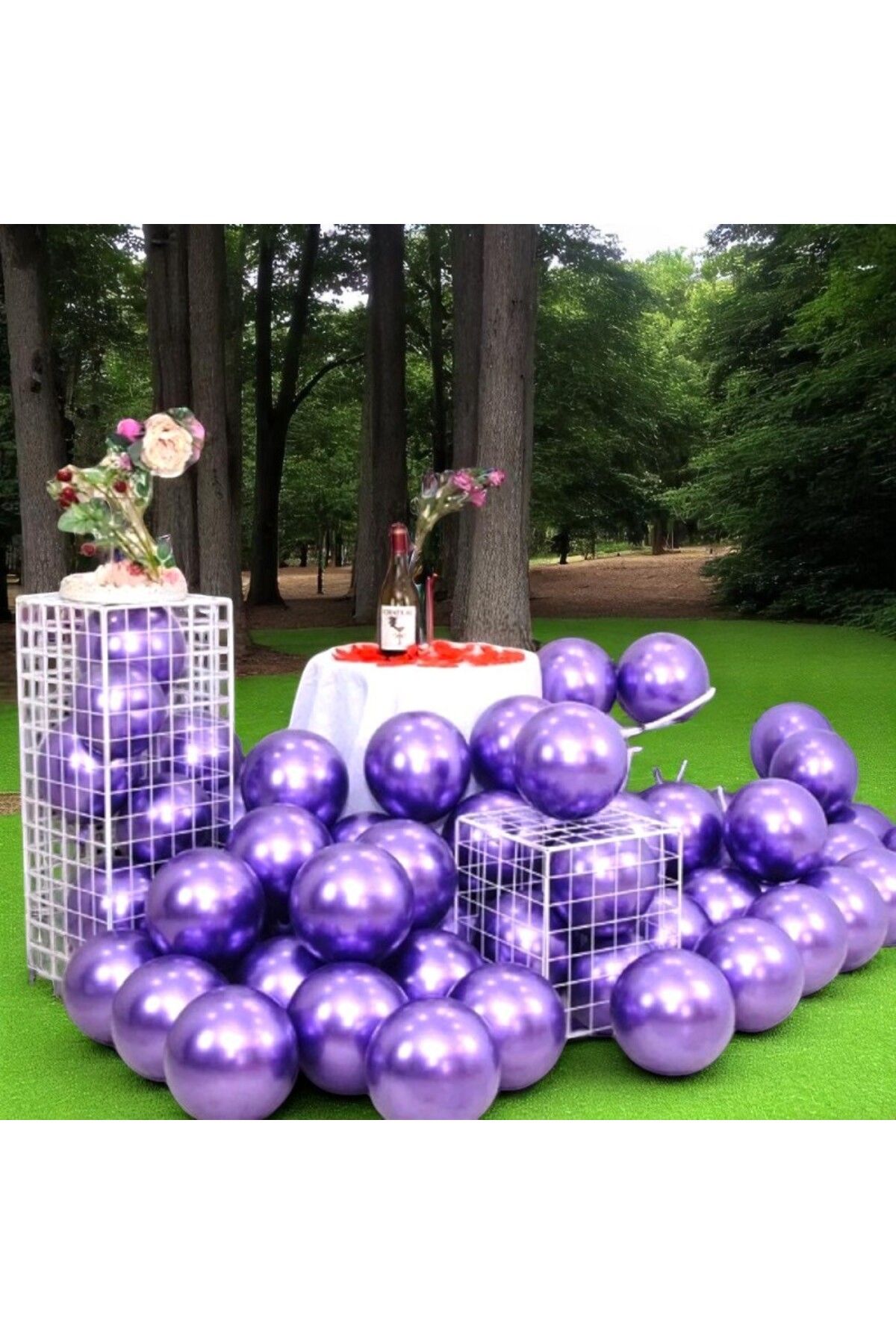 Kuzey 25 ADET MOR KROM BALON MOR PARLAK METALİK BALON KROM MOR BALON HELYUM GAZINA UÇAN BALONA UYGUNDUR