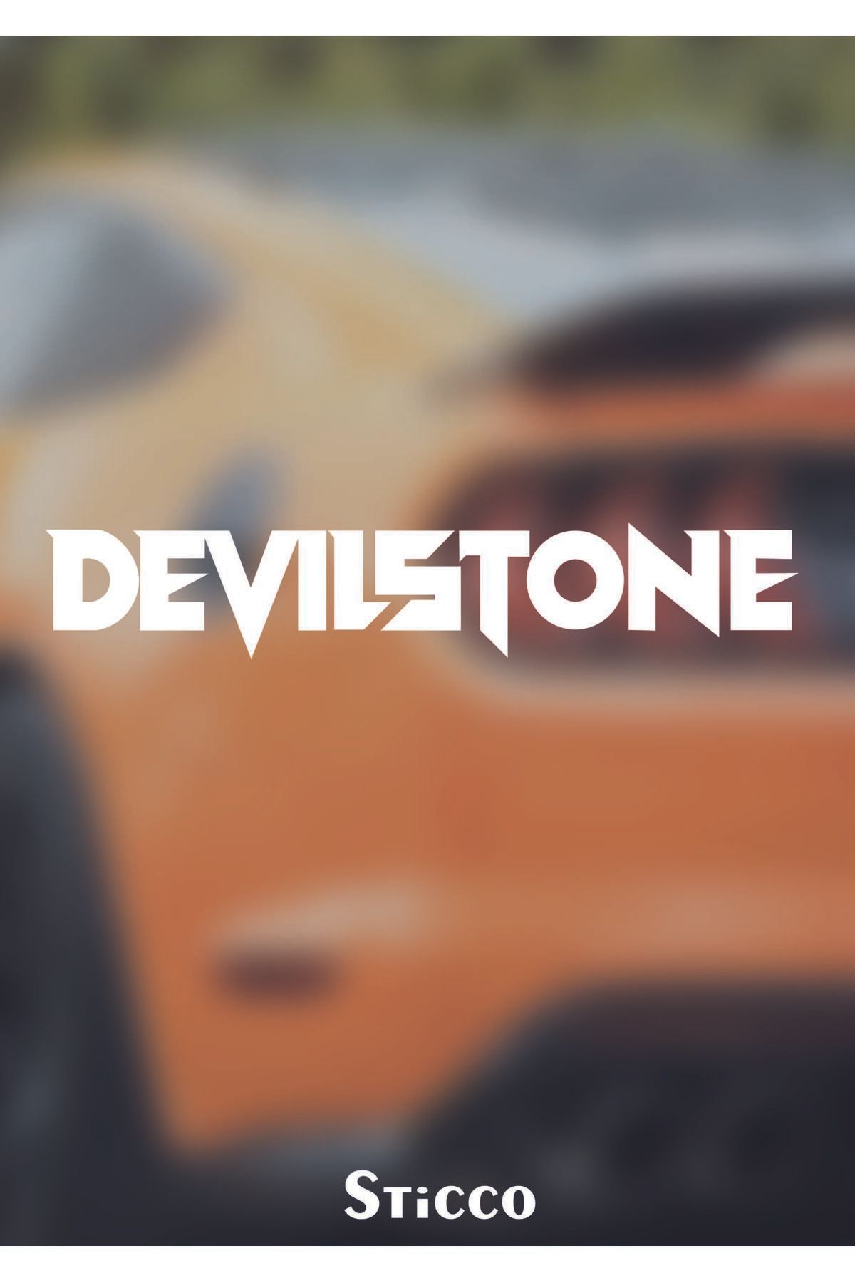 Sticco Devilstone Sticker Yazı JDM Araba Motosiklet Cam Etiket Sticker 24x4,5cm