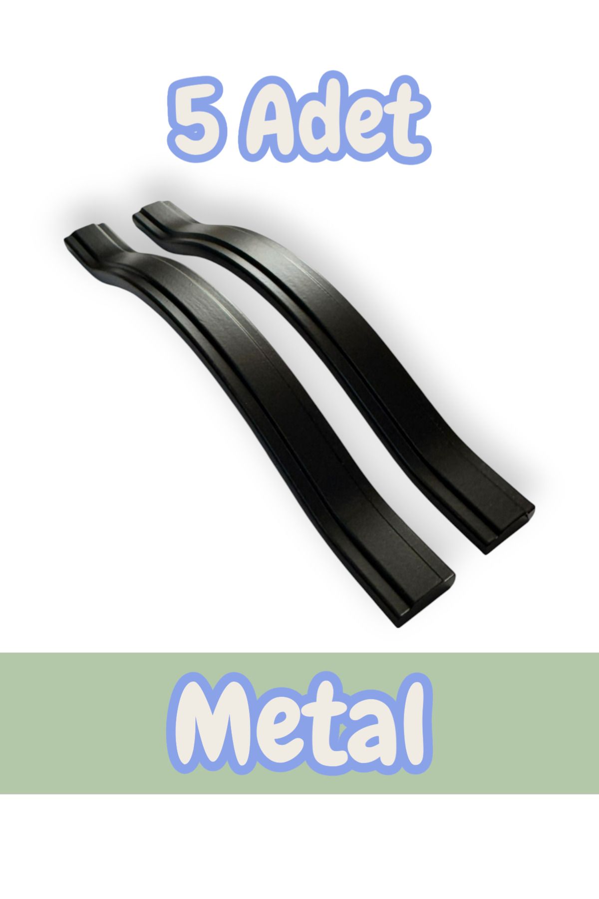 onderhomestore Gülcem Klas Alüminyum Metal Lüks Modern Mobilya Çekmece Mutfak Dolabı Kulpu Siyah (5 Adet)
