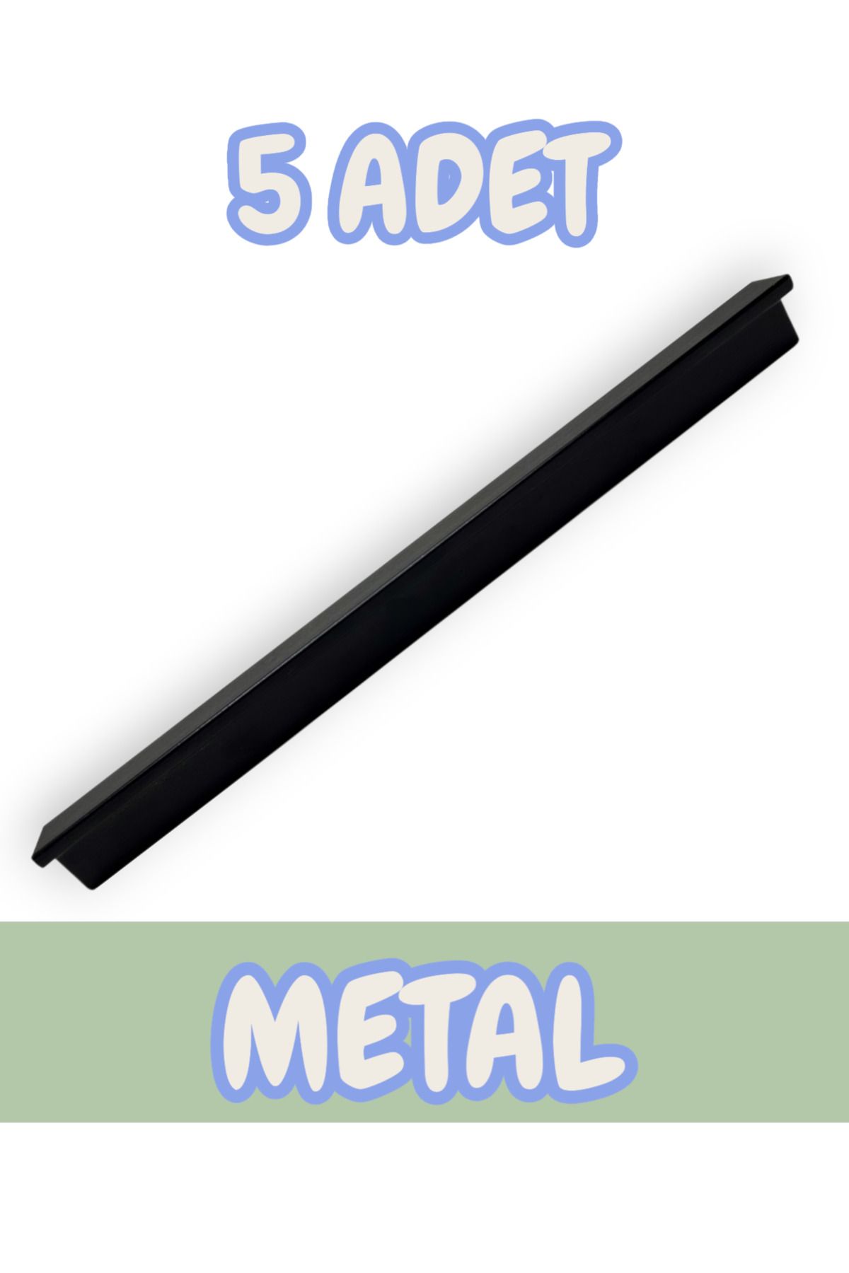 onderhomestore Fulya Alüminyum Metal Lüks Modern Mobilya Çekmece Mutfak Dolabı Kulpu Siyah (5 Adet)