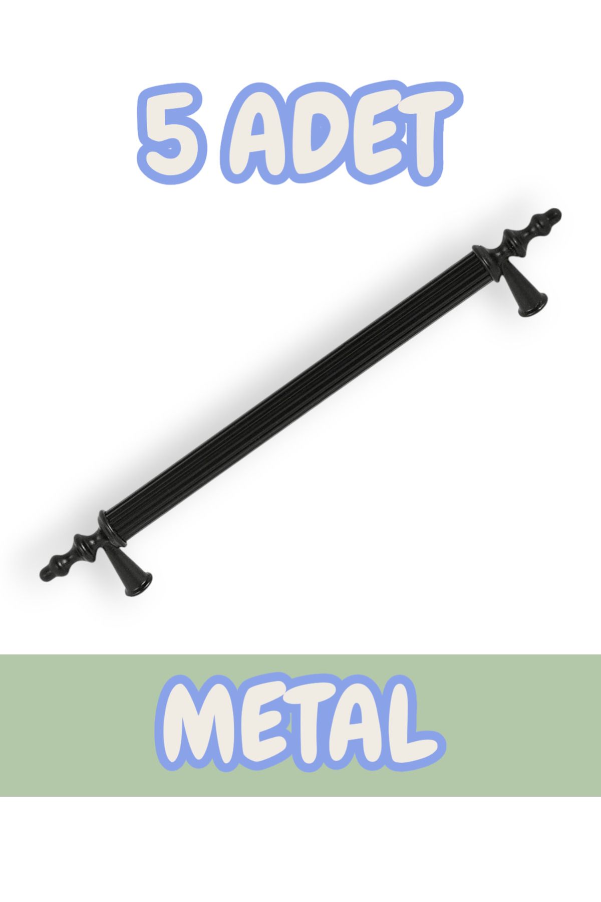 onderhomestore Tuana Rustik Alüminyum Metal Lüks Modern Mobilya Çekmece Mutfak Dolabı Kulpu Siyah (5 Adet)