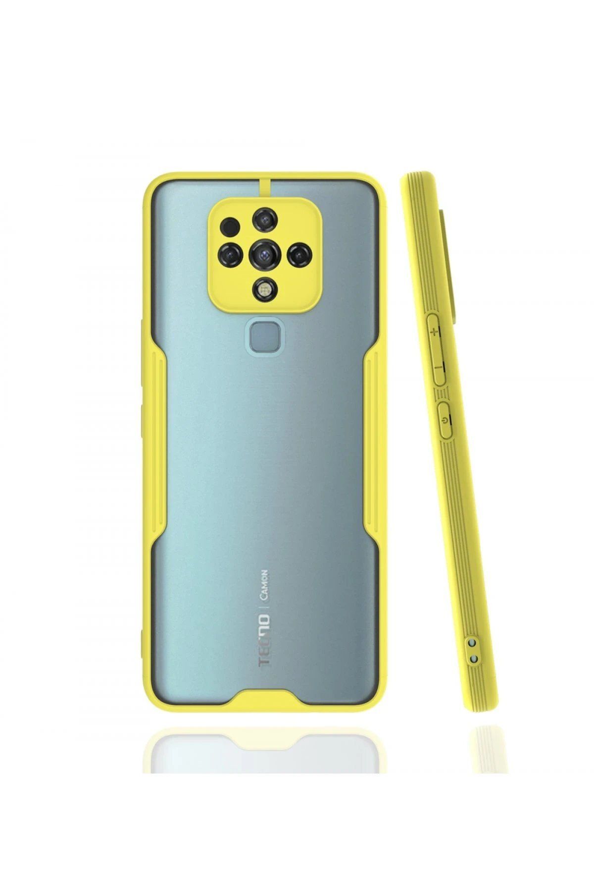 CepteToptan Newface Tecno Camon 16 Kılıf Platin Silikon - Sarı