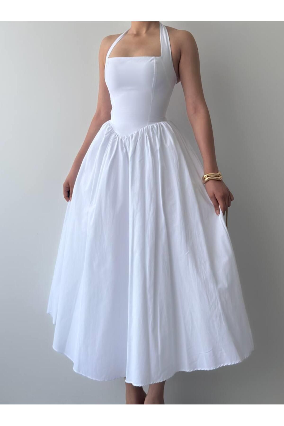 conconmoda Fedro Poplin Midi Elbise