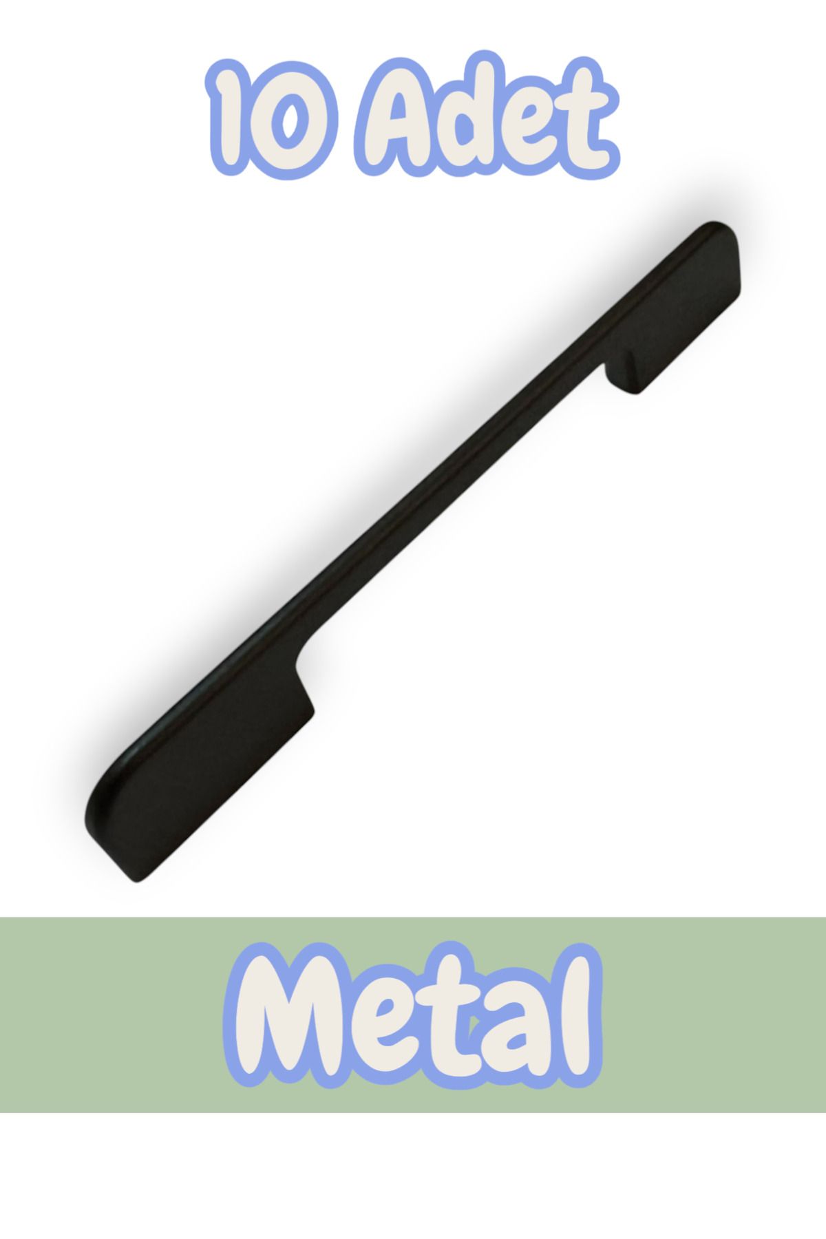 onderhomestore Tiran Alüminyum Metal Lüks Modern Mobilya Çekmece Mutfak Dolabı Kulpu Siyah 160mm (10 Adet)