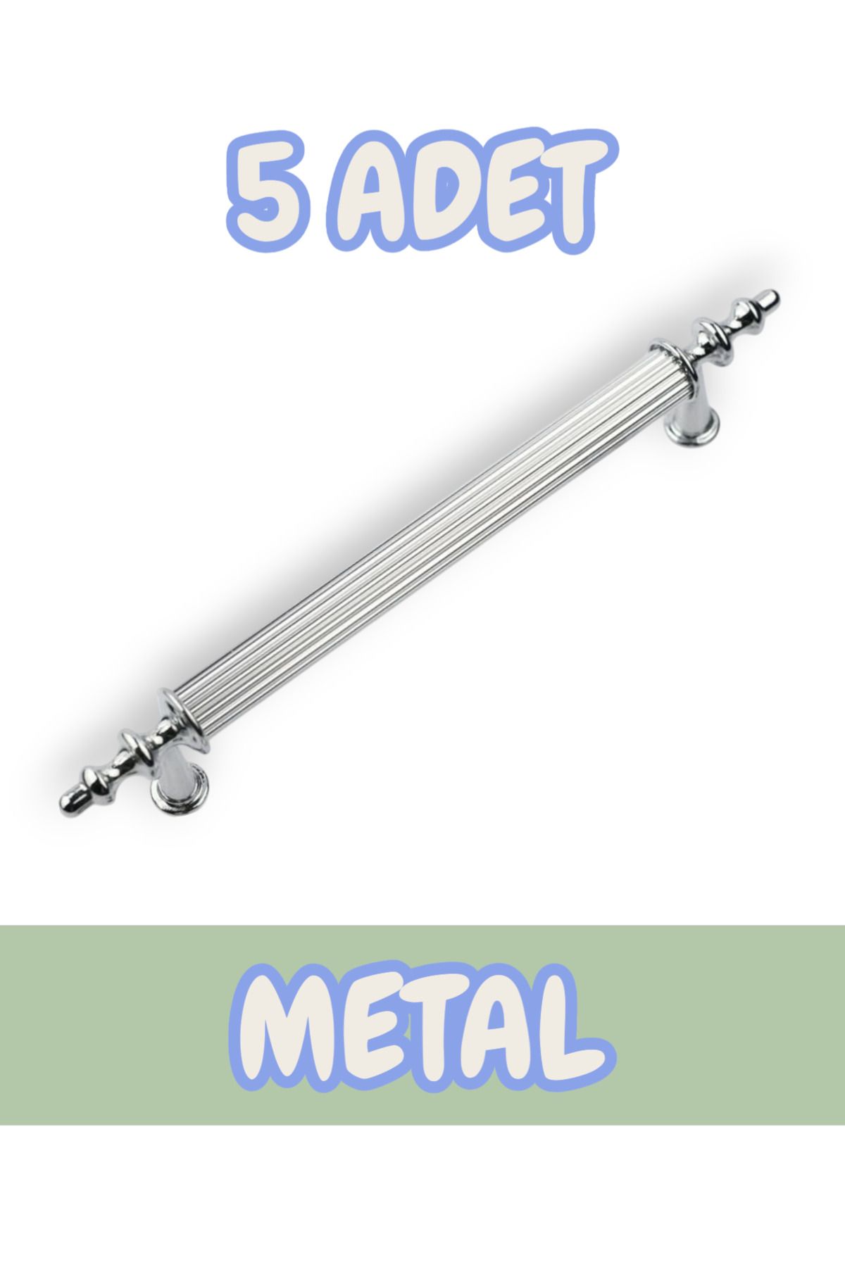 onderhomestore Tuana Rustik Alüminyum Metal Lüks Modern Mobilya Çekmece Mutfak Dolabı Kulpu Krom (5 Adet)