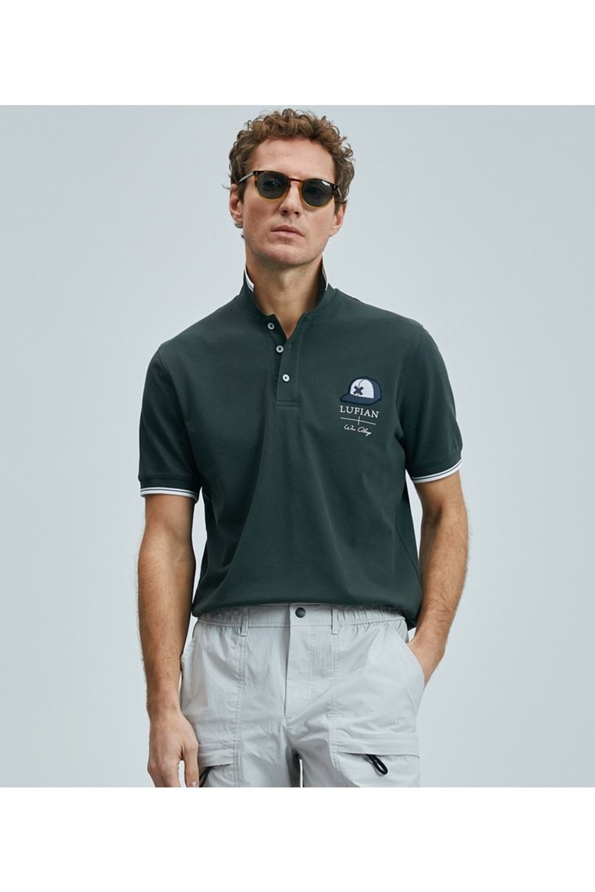 Kocamanlar Ayakkabı Lufian 111040223 Sandor Smart Polo Yaka Tişort Erkek T-Shirt HAKİ
