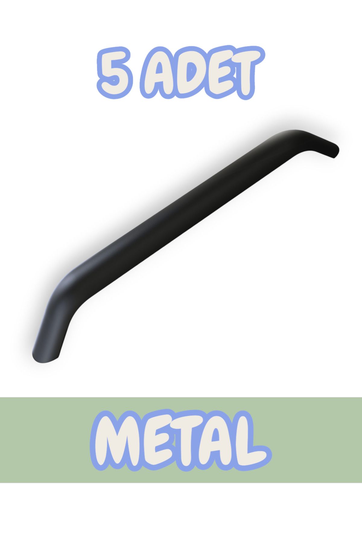 onderhomestore Eko Kumru Alüminyum Metal Lüks Modern Mobilya Çekmece Mutfak Dolabı Kulpu Siyah (5 Adet)