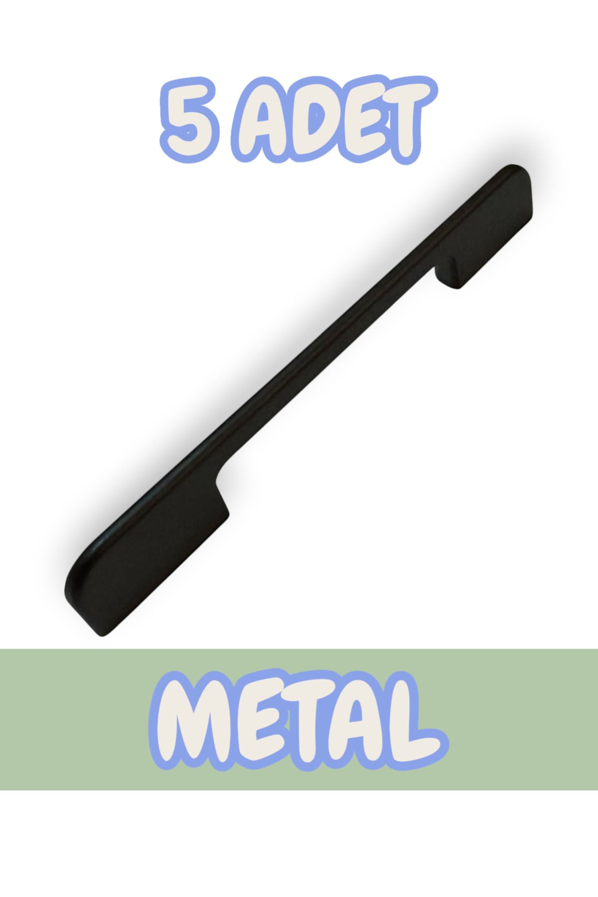 onderhomestore Tiran Alüminyum Metal Lüks Modern Mobilya Çekmece Mutfak Dolabı Kulpu Siyah 160mm (5 Adet)