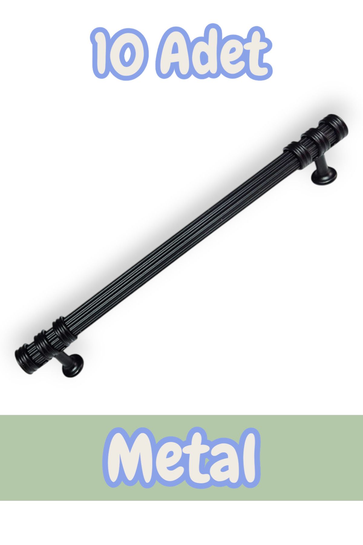 onderhomestore Çizgili Nesli Alüminyum Metal Lüks Modern Mobilya Çekmece Mutfak Dolabı Kulpu Siyah (10 Adet)