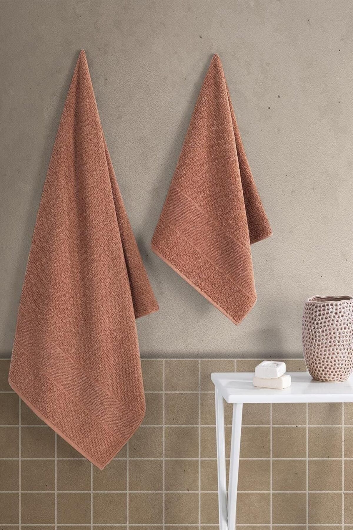 KDROĞLU plamystical Tekstil Royality | 50x90-70x140 Cm 2'li Banyo Havlu Seti,%100 Pamuklu Havlu Takımı Kir
