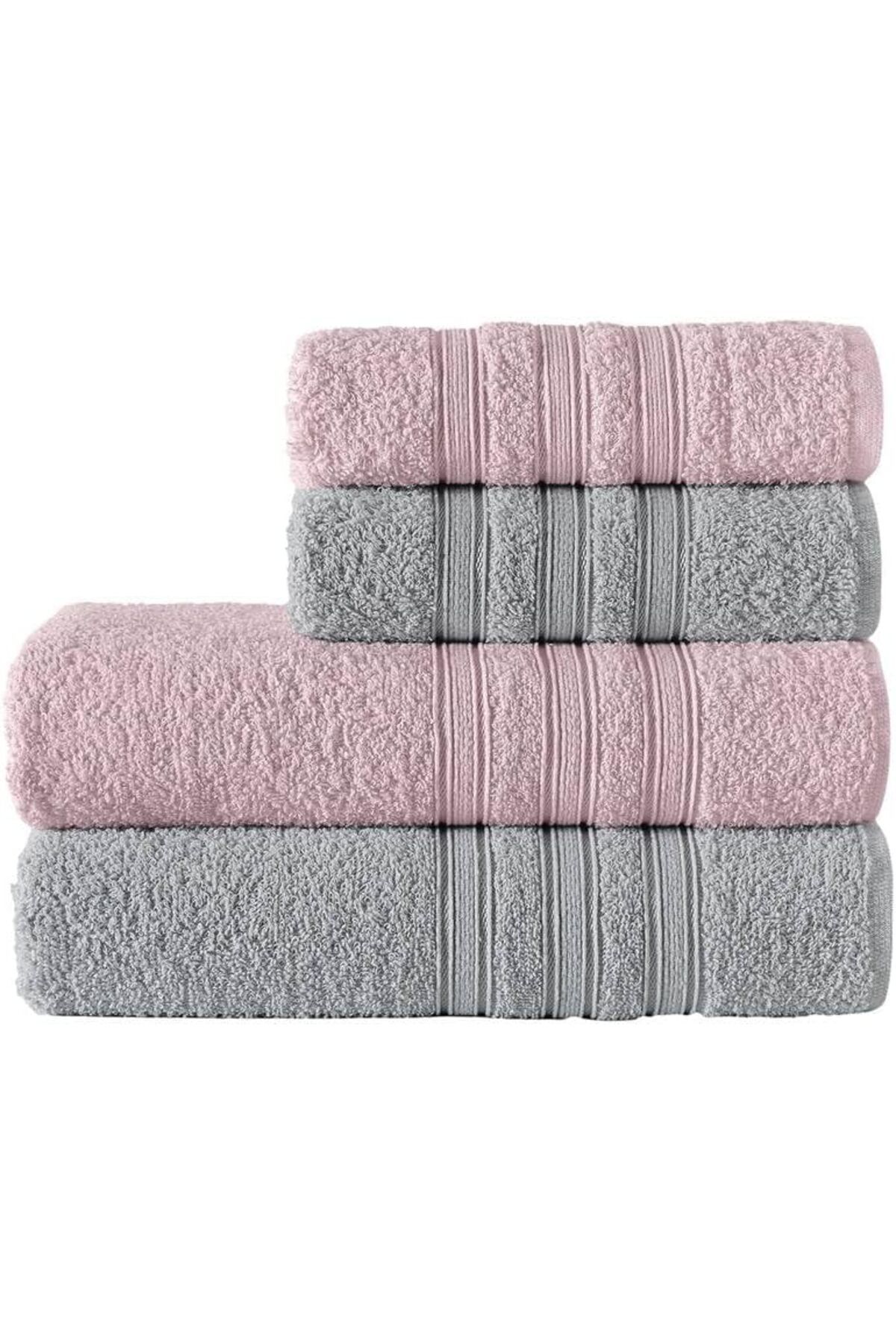 KDROĞLU plamystical Pamuklu 50x90-70x140 cm 4'lü Banyo Havlu Seti (Pembe) newing 1139529