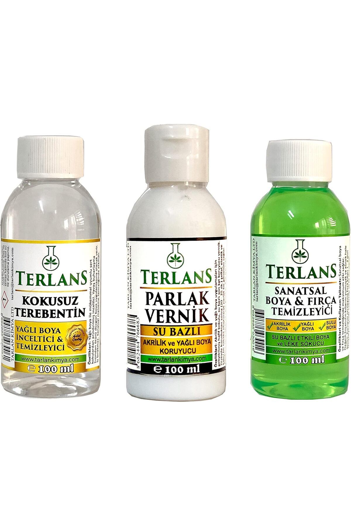 mazıdağı where Yağlı Boya Seti Yardımcı Malzemeler 3x100 ml Terebentin - Vernik - Boya Temizleyici mzdağ