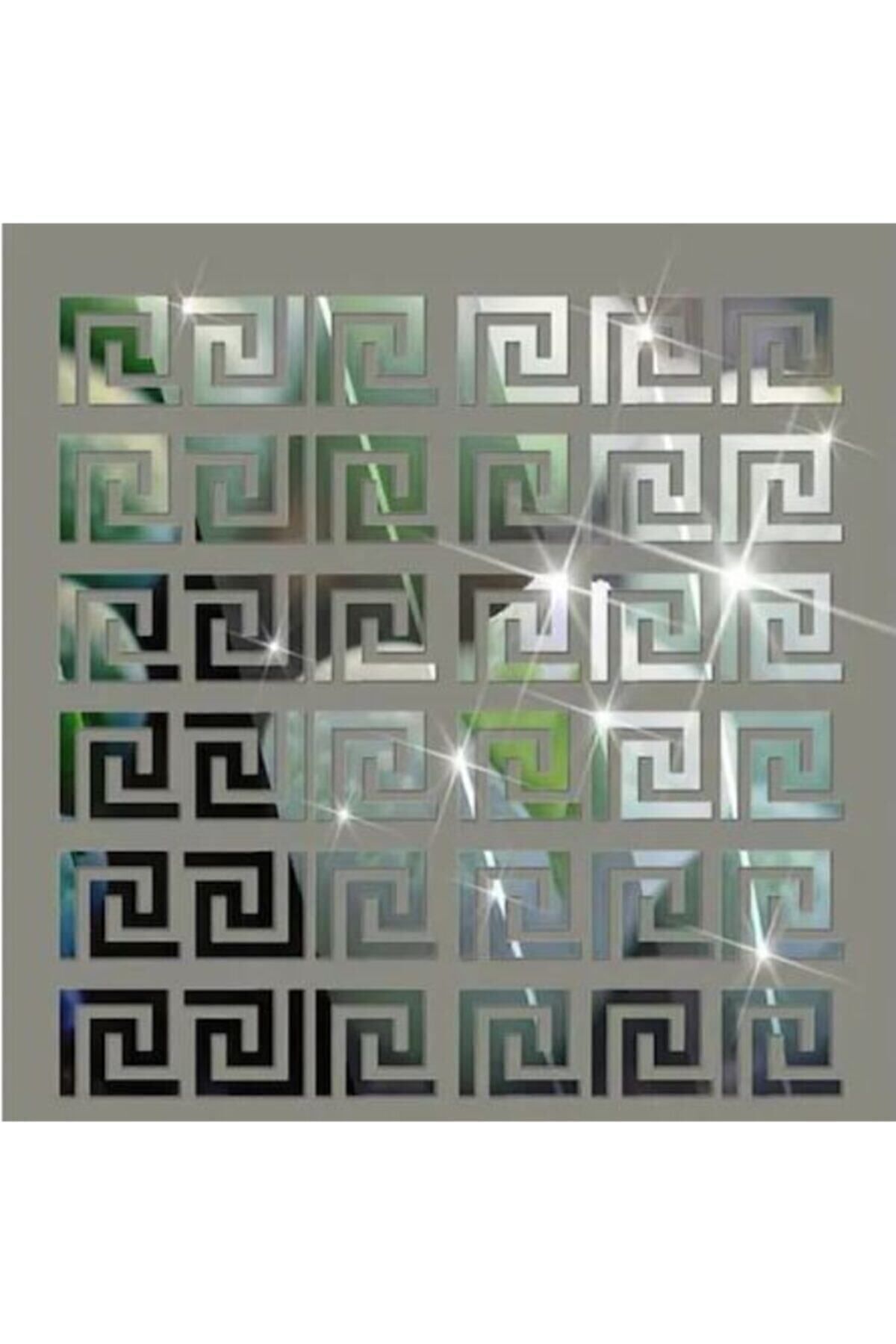 Elioure Şeffaf Pleksi Bordür, 60 adet, 8x7 cm, dekoratif ve parlak gümüş renkli aksesuar