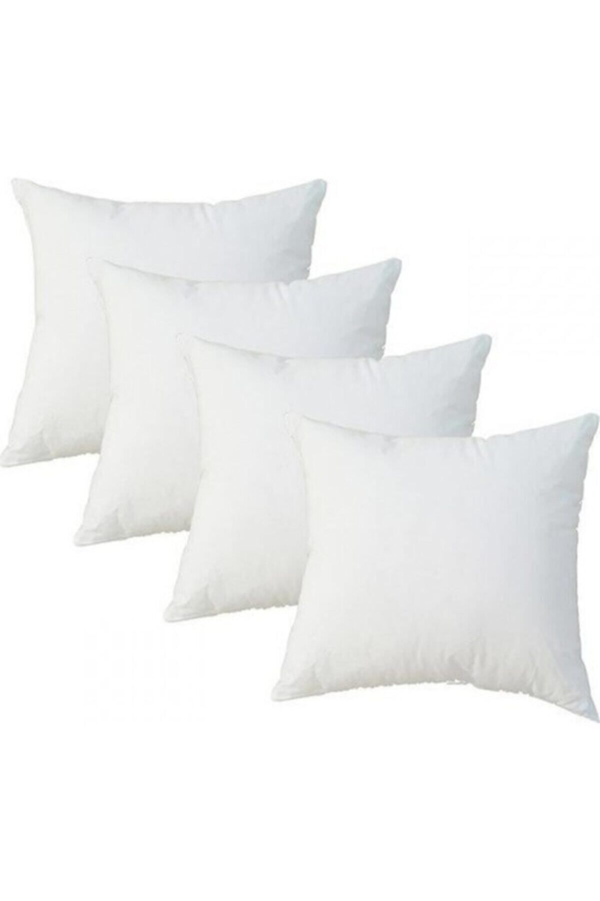 Elioure Beyaz 45x45cm 4'lü Silikon Boncuk Kırlent Kılıfı Set