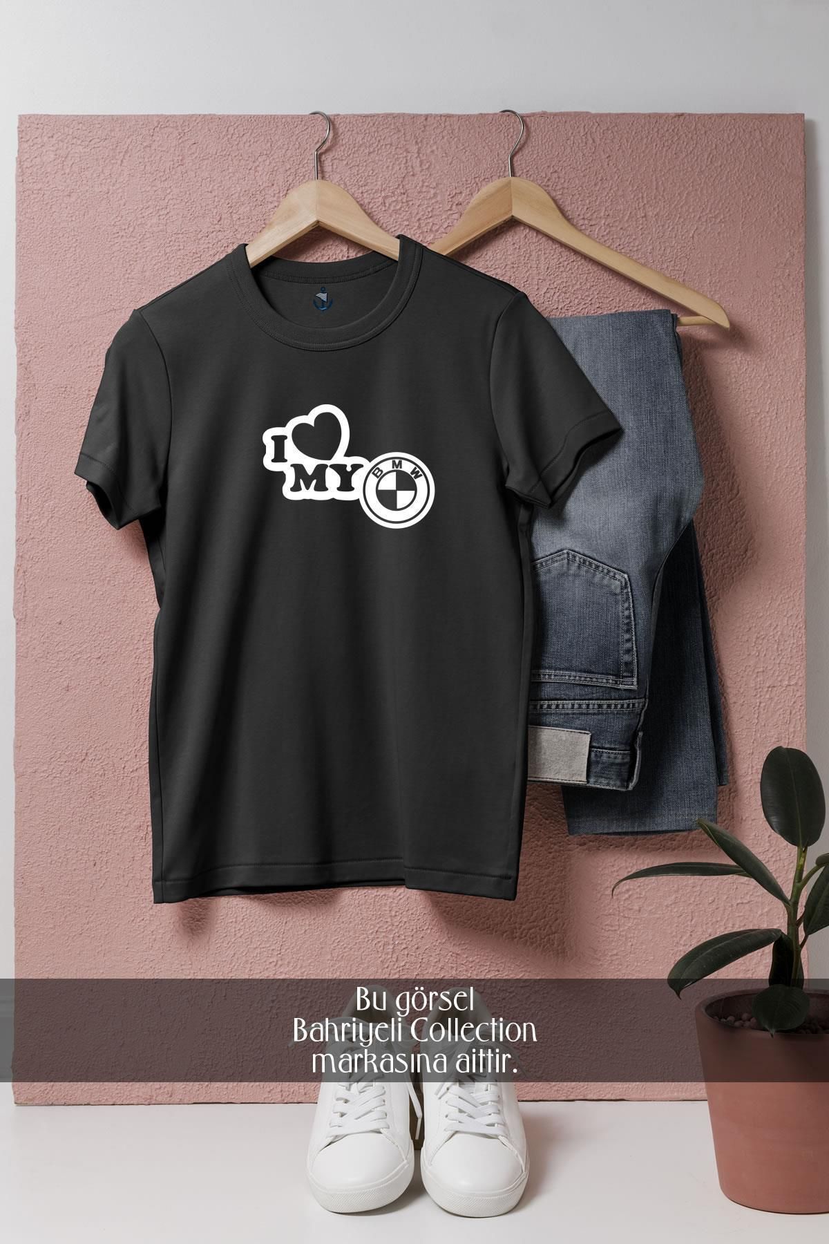 Bahriyeli Collection Oversize I Love My Bmw Tasarımlı Unisex T-Shirt