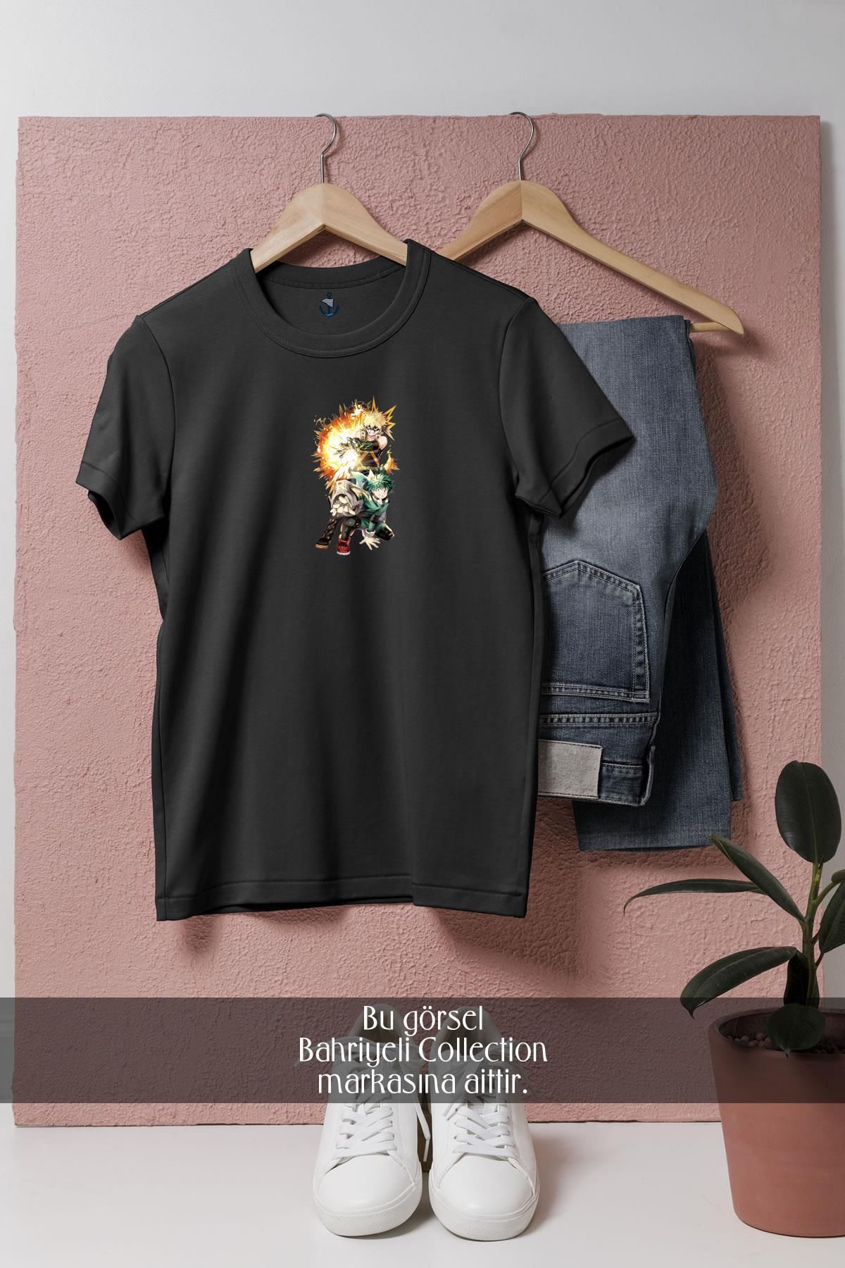 Bahriyeli Collection Oversize My Hero Academia Katsuki Bakugou Tasarımlı Unisex T-Shirt