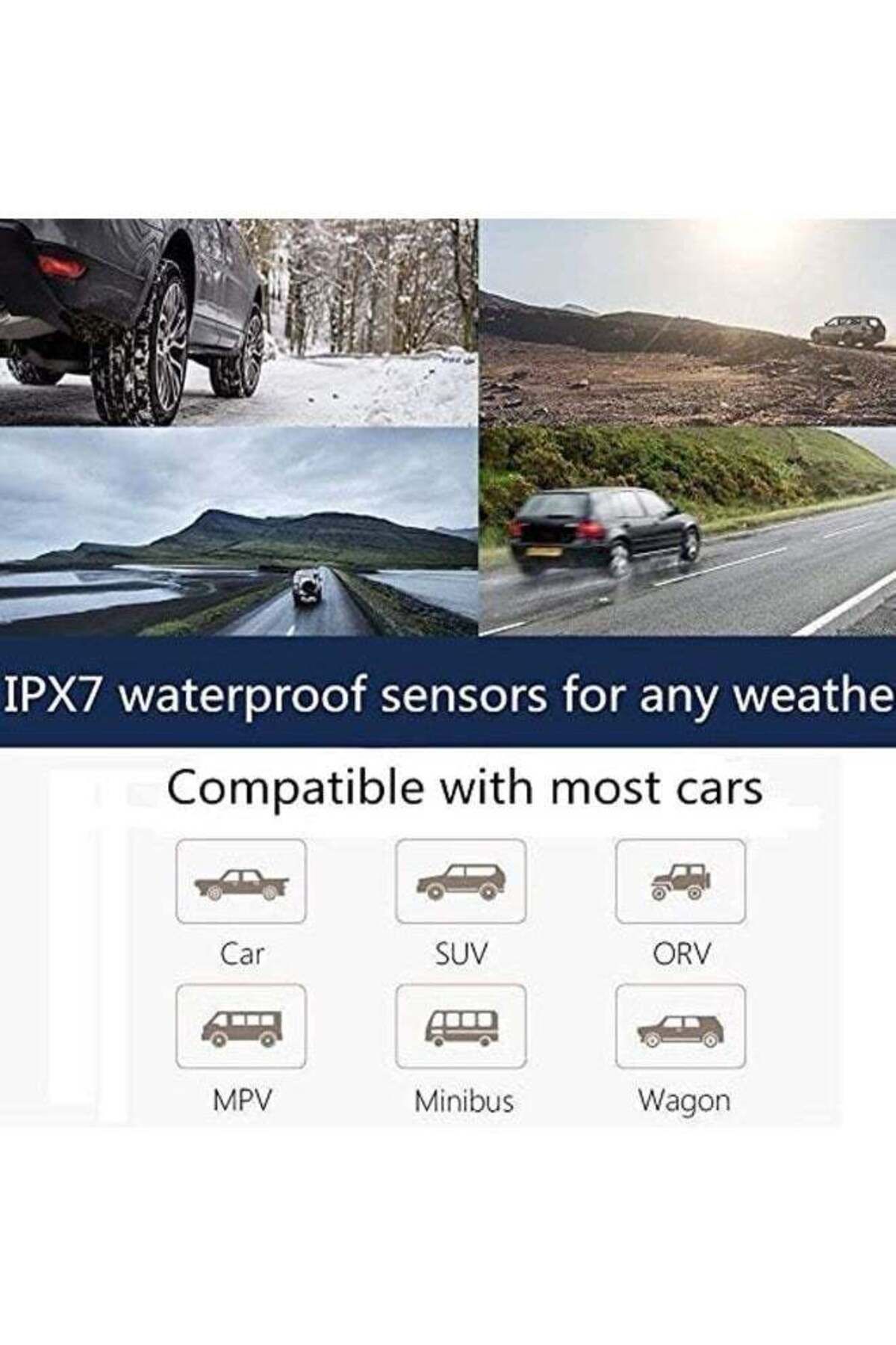 COOYA-جهاز مراقبة ضغط الإطارات، مع 4 أجهزة استشعار خارجية و6 أوضاع إنذار وشاشة LCD في الوقت الفعلي 6