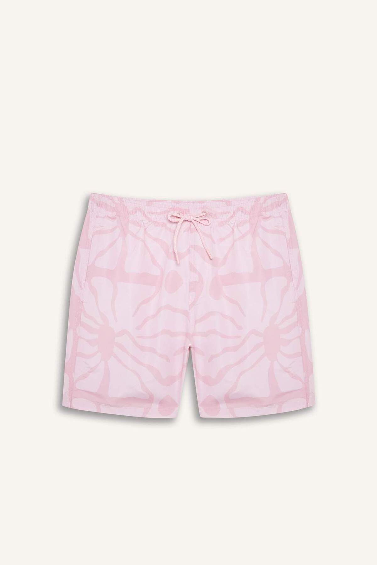 DeFacto-Regular Fit Patterned Mesh Lined Short Length Swim Shorts E1030Ax25Hs 7