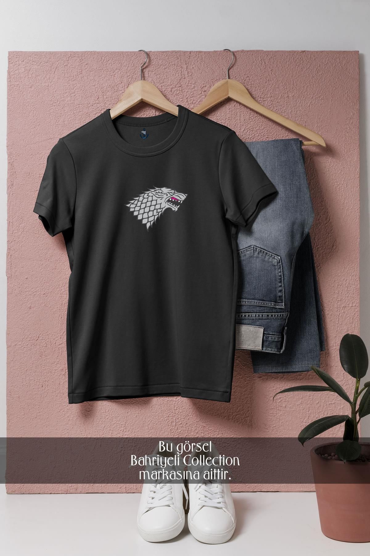Bahriyeli Collection Oversize House Stark Winter Is Coming Logo Tasarımlı Unisex T-Shirt