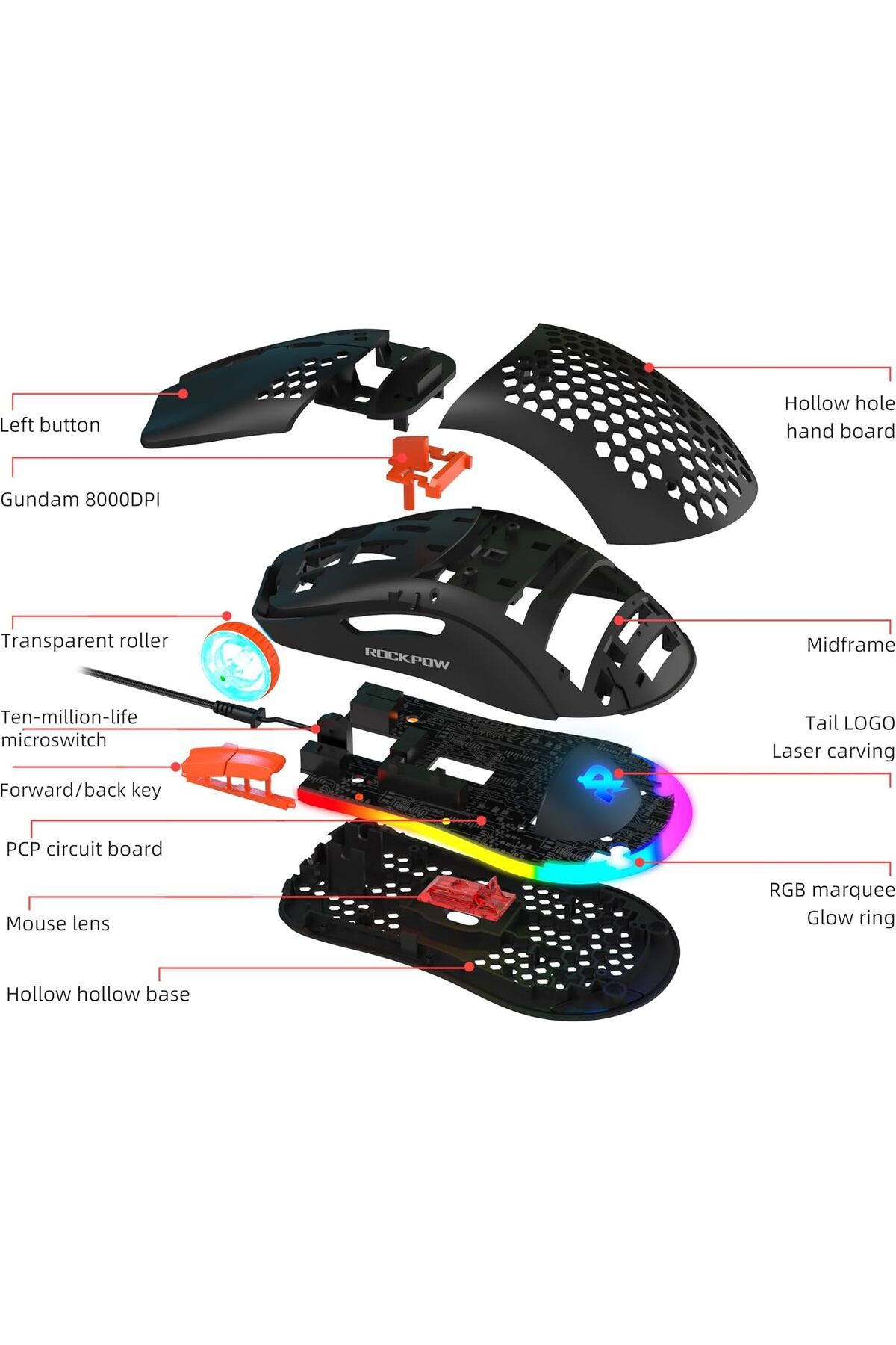 ROCK POW-Gaming Keyboard and Mouse Combo with RGB Backlight 7