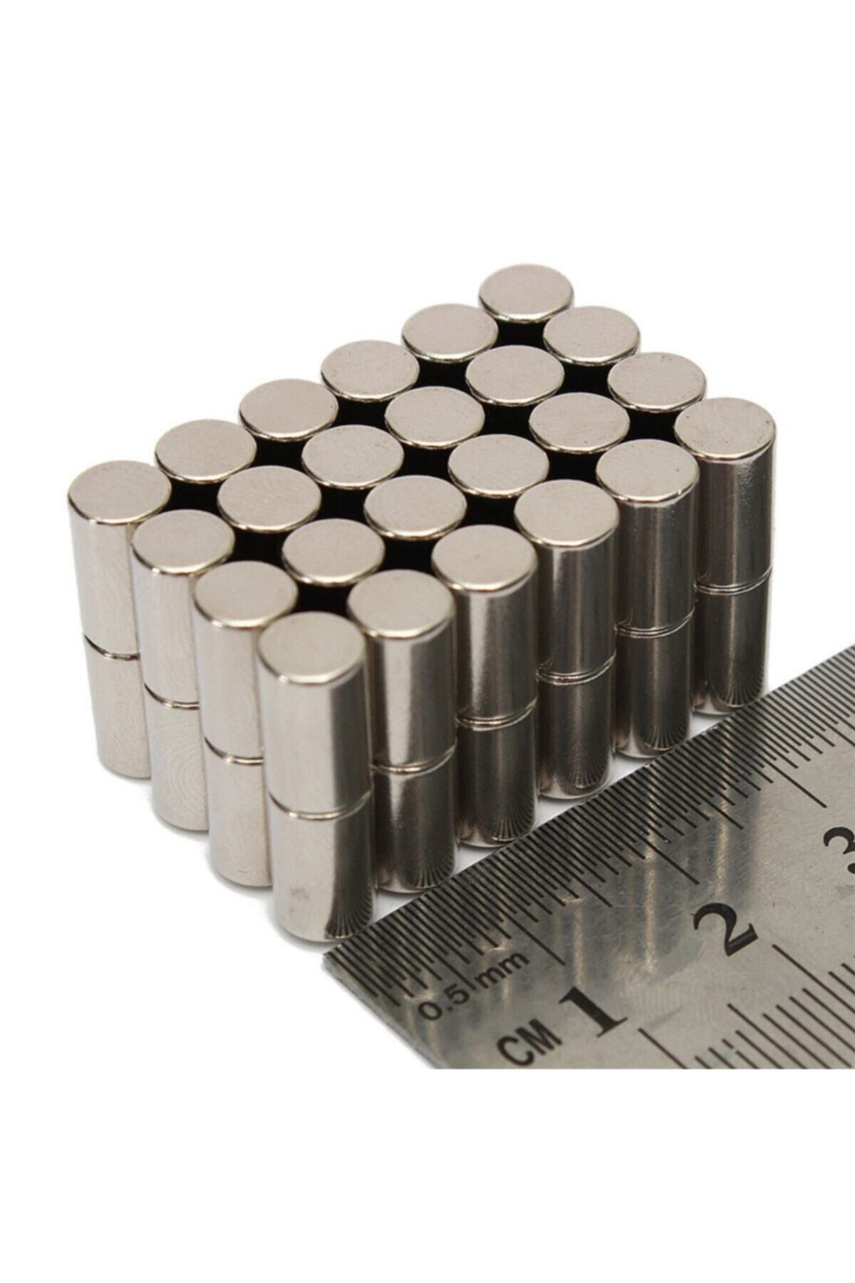 Elioure 50 Adet Yuvarlak Güçlü Neodyum Mıknatıs, 6 mm çap, 10 mm kalınlık