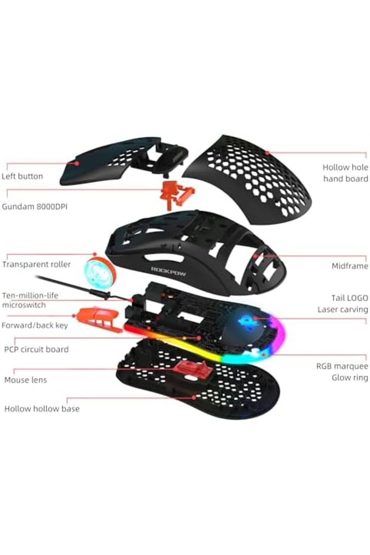 ROCK POW-Gaming Keyboard and Mouse Combo with RGB Backlight 8