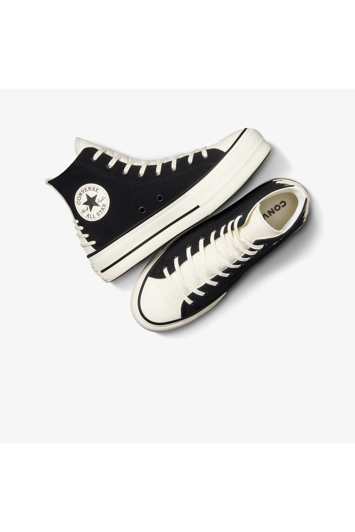 Converse  Chuck Taylor All Star Crafted Laces Lift Unisex Siyah Platform Sneaker - Görsel 5
