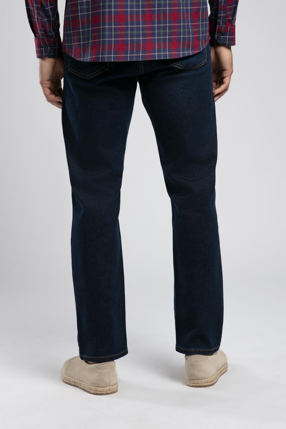 Lee Cooper  Rico Yüksek Bel Normal Kesim Düz Paça Mavi Erkek Jean Pantolon - Görsel 3