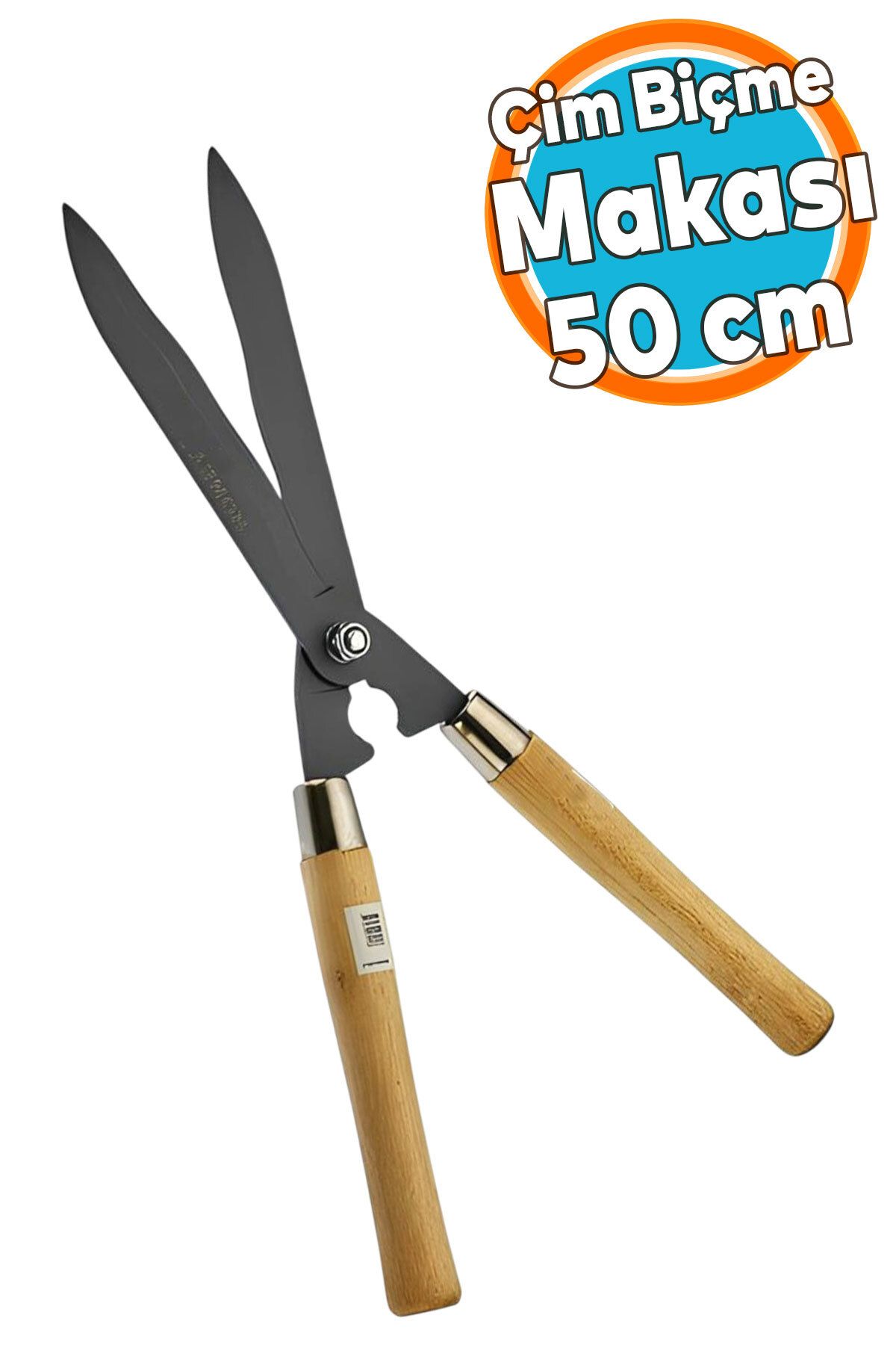 NZB Çim Budama Makası Çalı Çimen Biçme Kesme Makas 50 cm Keskin Metal Bıçkı Eğri 1 Adet