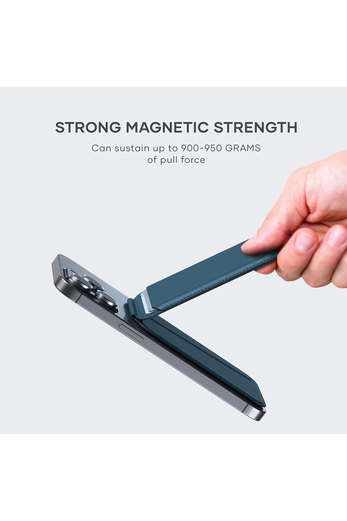 Satechi-Magsafe Wallet, Vegan-Leather Magnetic Wallet for iPhone with 4 Card Slots, NFC Pass Through 9