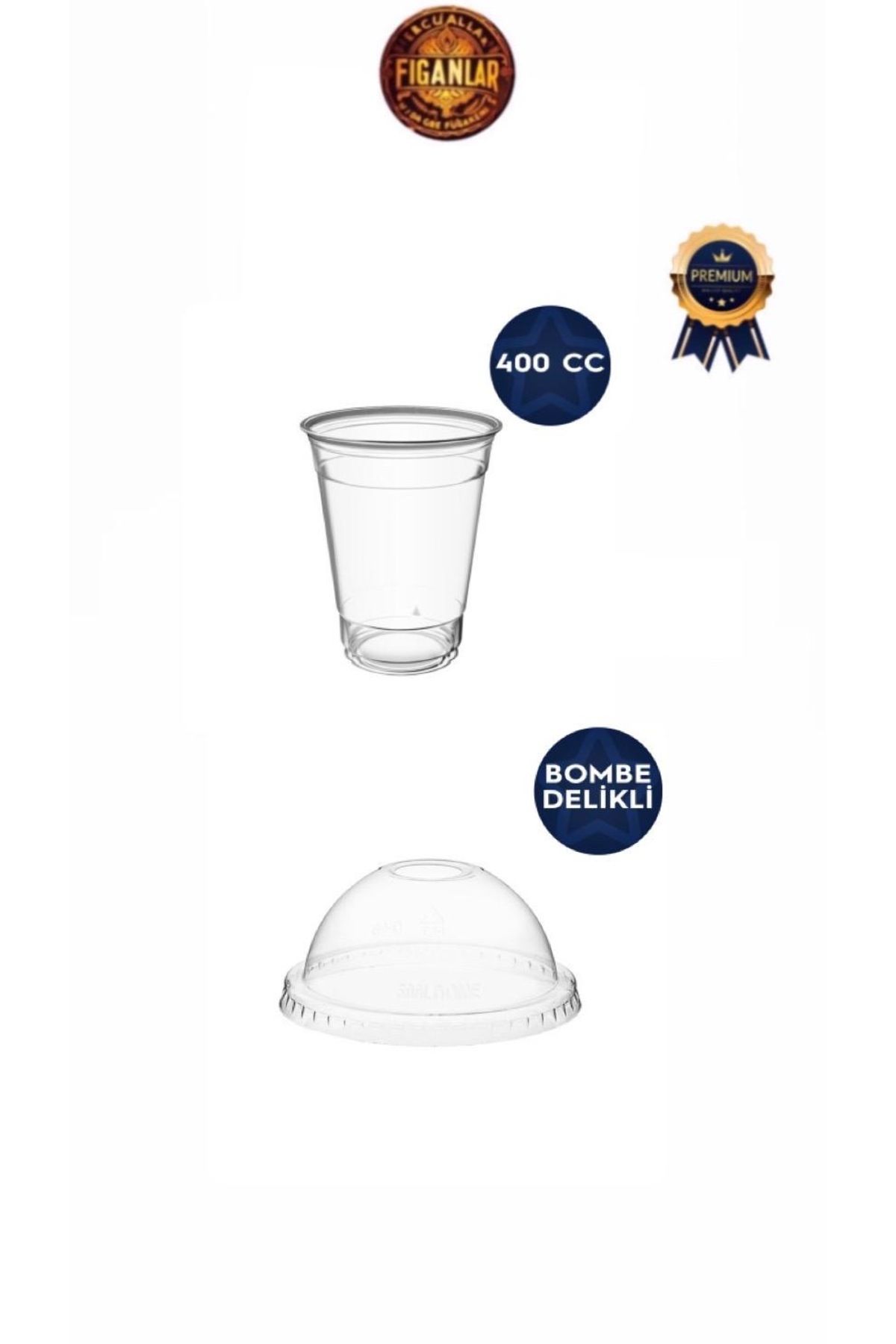 figanlar ambalaj Kalın Kapaklı Sert Pet Plastik Soğuk İçecek Bardağı/Soğuk Kahve Bardağı 400cc (14 oz) 25 Adet