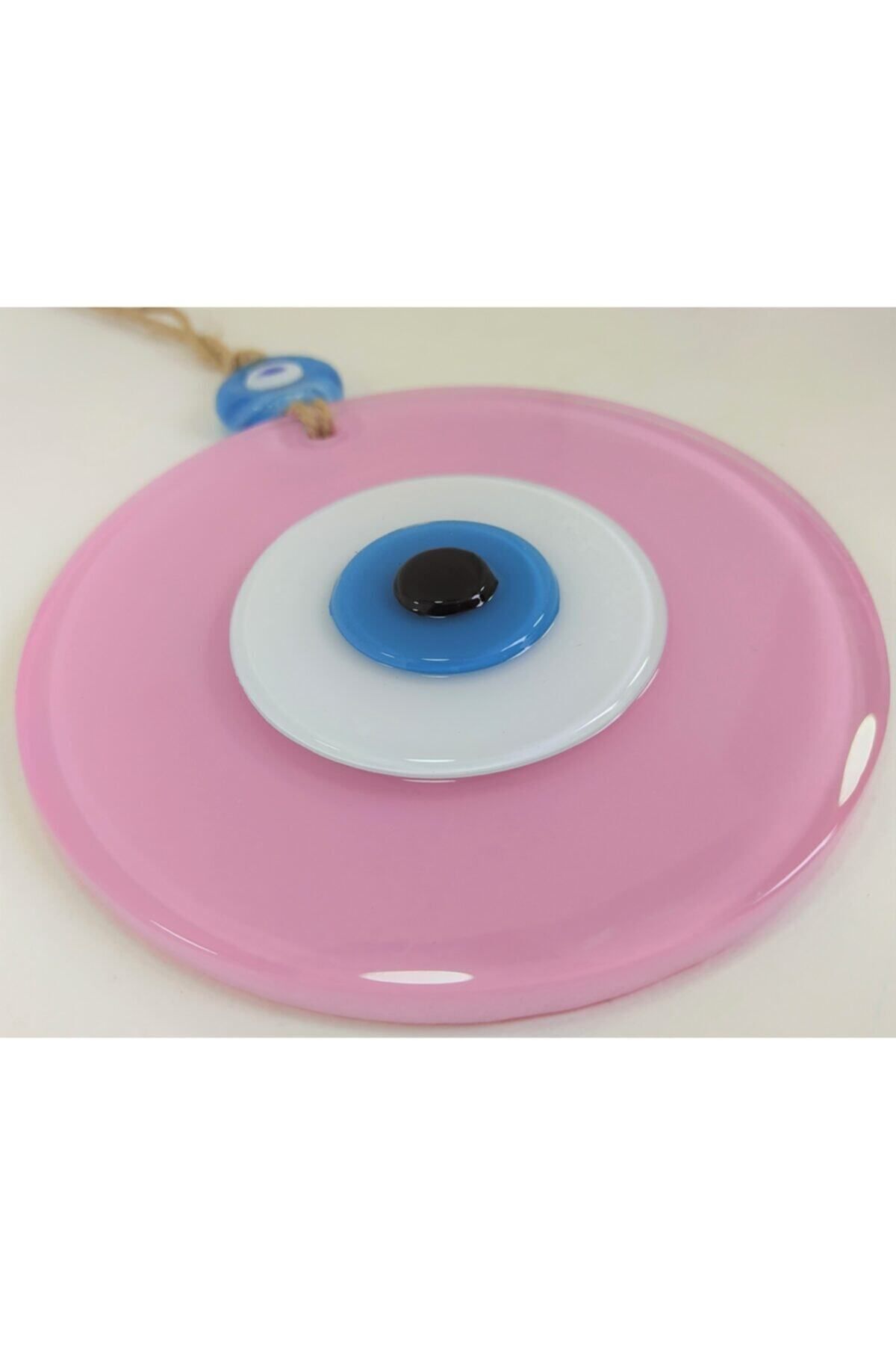 Elioure Toz Pembe Büyük Cam Nazar Boncuğu, 12 cm, Çoklu Renk Seçenekleri