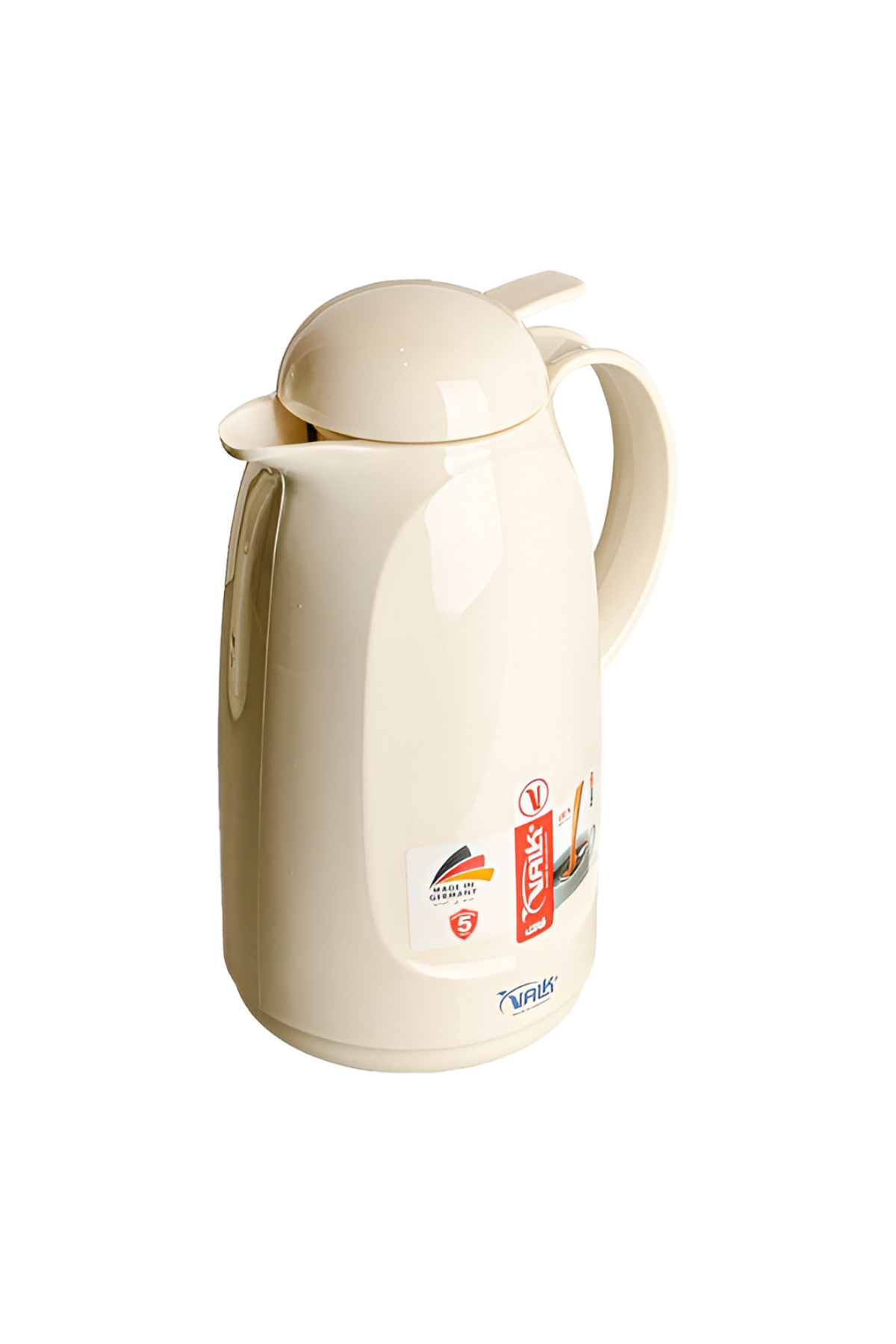 Valk-Double Wall Glass Anti-Leakage Wide Mouth Vacuum Flask with Push Cover Cream 1 Liter 2