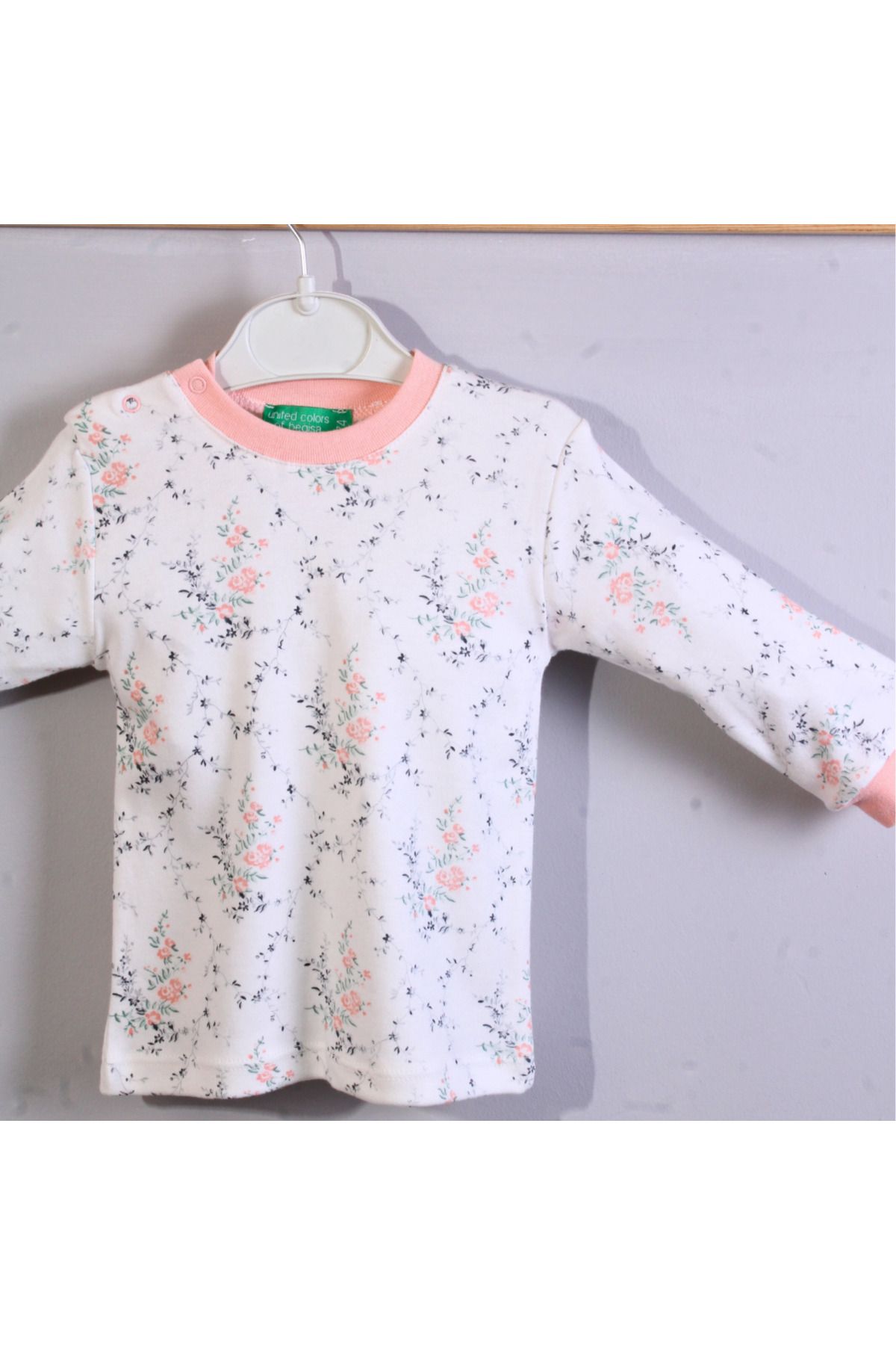 BYB MODA TASARIM Çiçek Desenli Kız Bebek Pijama Eşofman Takımı Pembe