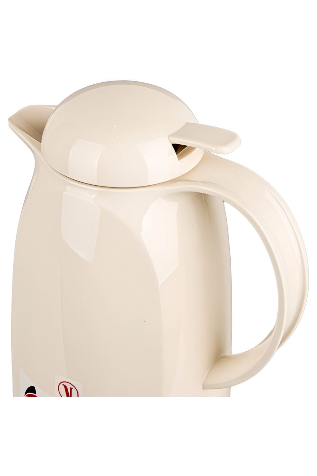 Valk-Double Wall Glass Anti-Leakage Wide Mouth Vacuum Flask with Push Cover Cream 1 Liter 3