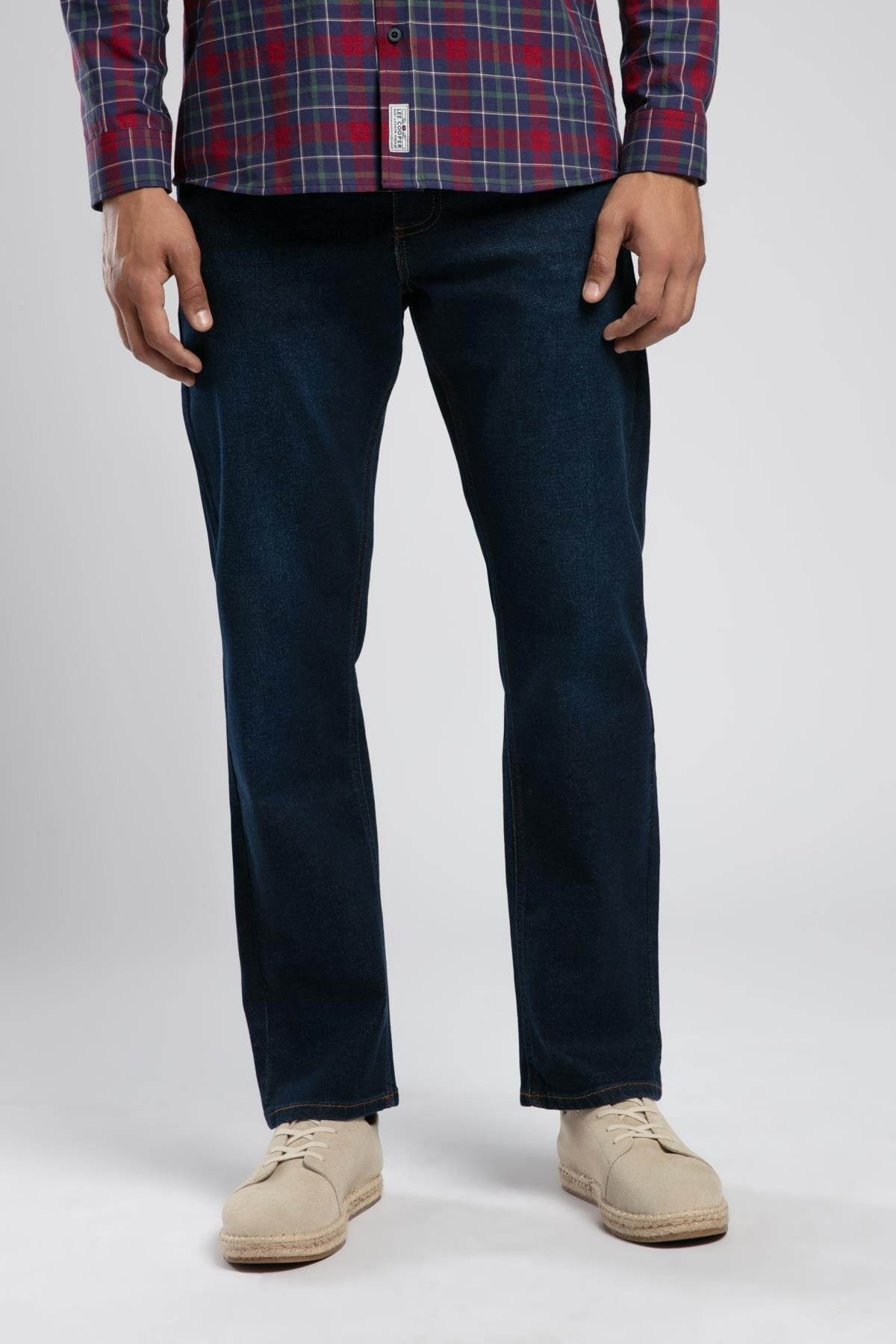 Lee Cooper  Rico Yüksek Bel Normal Kesim Düz Paça Mavi Erkek Jean Pantolon - Görsel 2