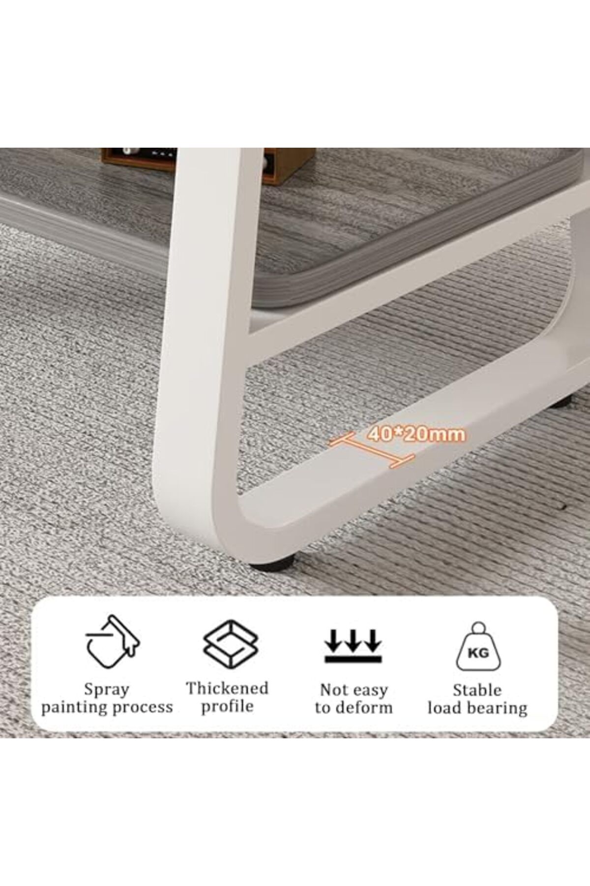 Generic-Coffee Table Coffee Table 2-Layer Industrial Cocktail Table Multi-Function Shelf, Used in Bedroom Li 8