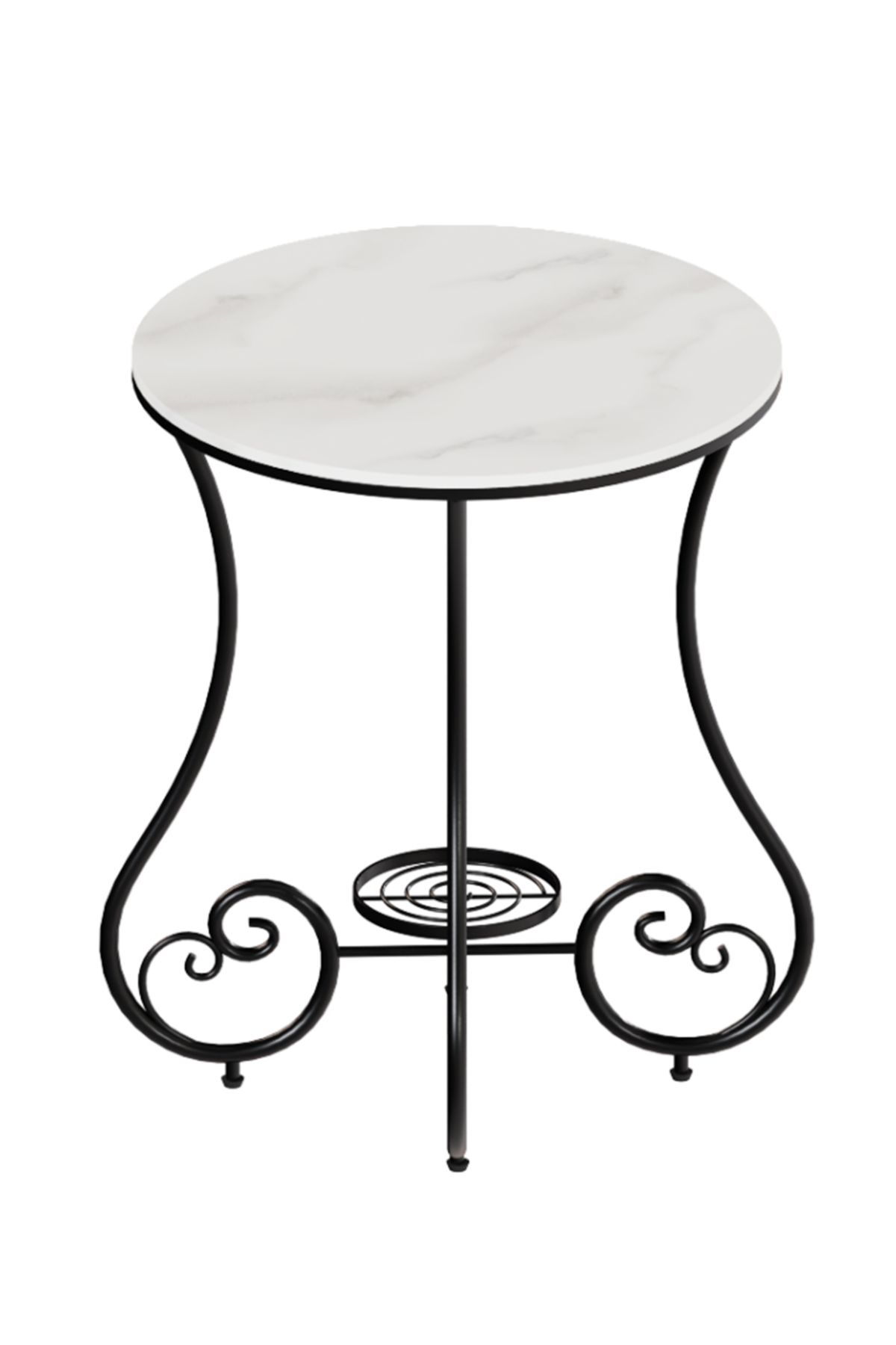 sharpdo-Side Table, Round Side Table, Rock Slab Table With Metal Frame, Coffee Table, Bedside Table 1